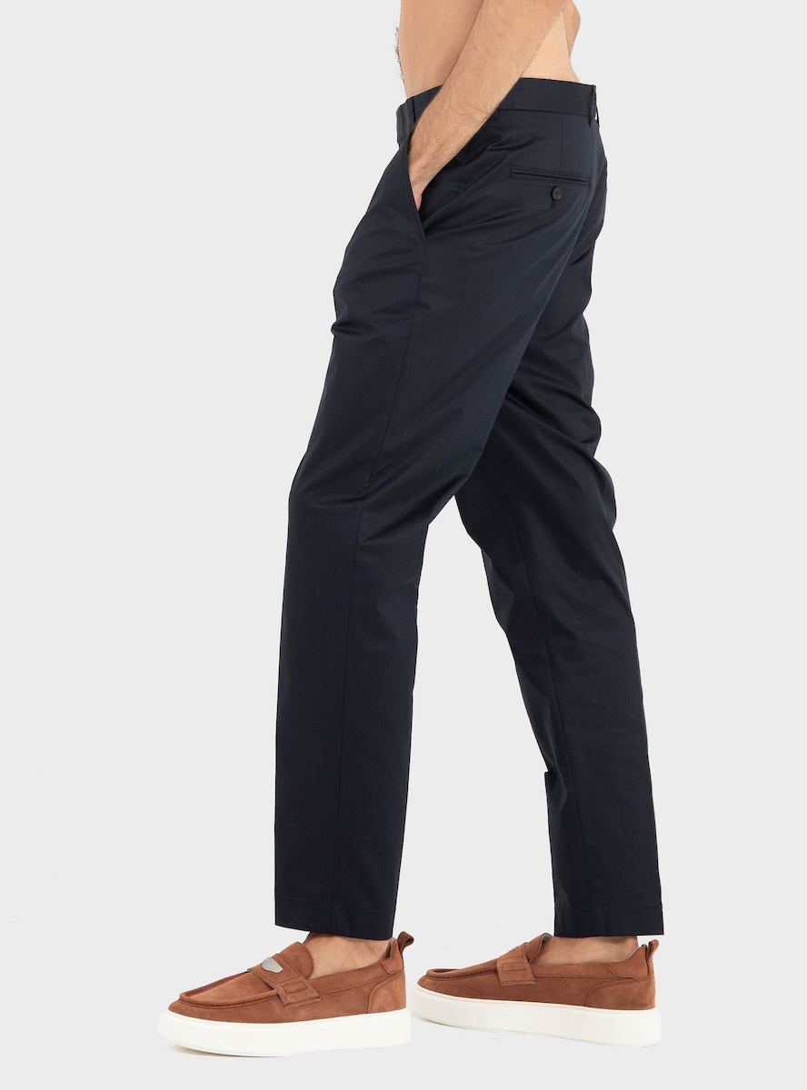 BOSS  BOSS Erkek Normal Bel Yandan Düğme Kapama Uzun Regular Fit Lacivert Pantolon 50561575-404