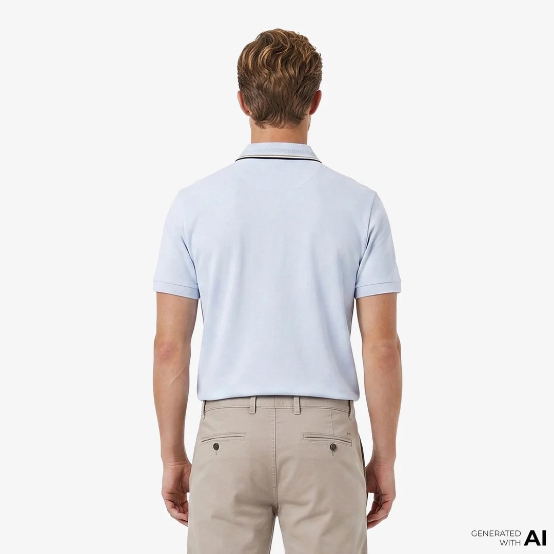BOSS  BOSS Erkek Normal Kalıp %100 Pamuklu Logo İşlemeli Kısa Kollu Mavi Polo Yaka T-Shirt 50559365-460