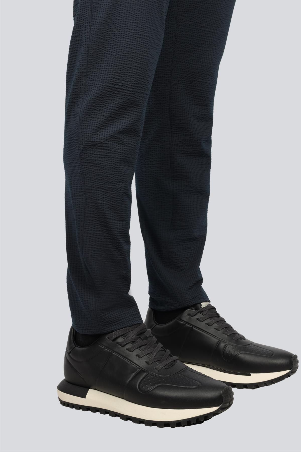 BOSS BOSS Erkek Normal Kalıp Beli Lastikli Dokuma Kumaş Lacivert Pantolon 50529423-404