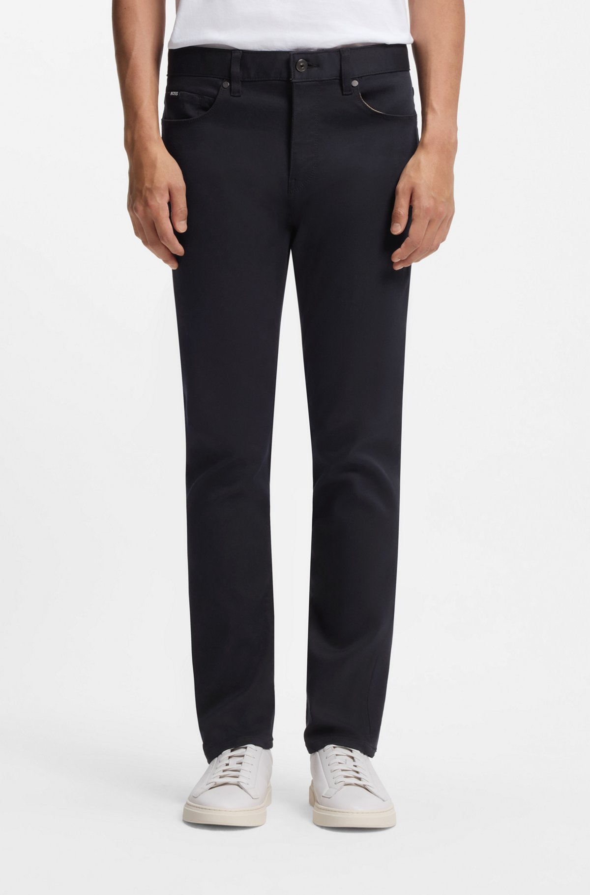 BOSS  BOSS Erkek Normal Kalıp Düz Paça Lacivert Jeans 50550942-404