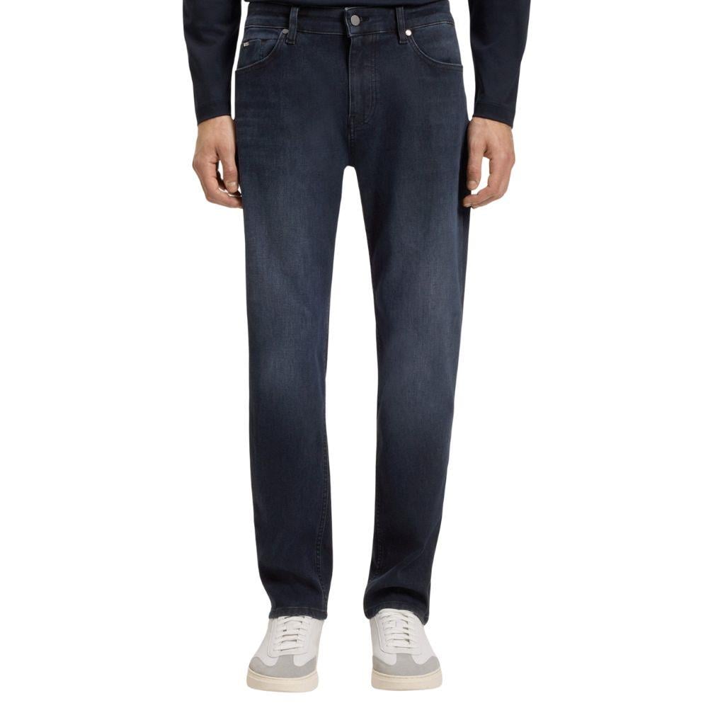 BOSS  BOSS Erkek Normal Kalıp Düz Paça Pamuklu Denim Lacivert Jeans 50549820-401