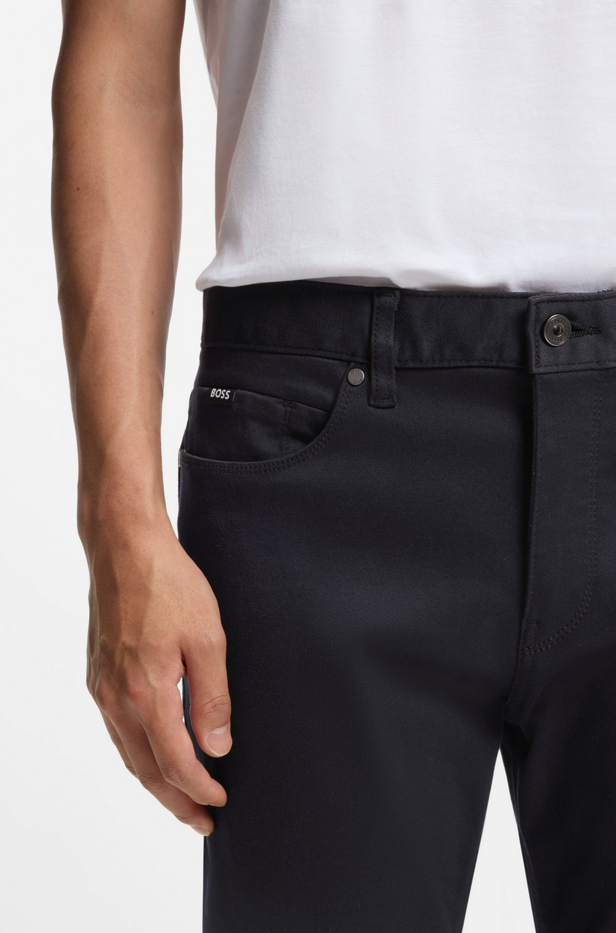 BOSS  BOSS Erkek Normal Kalıp Düz Paça Lacivert Jeans 50550942-404