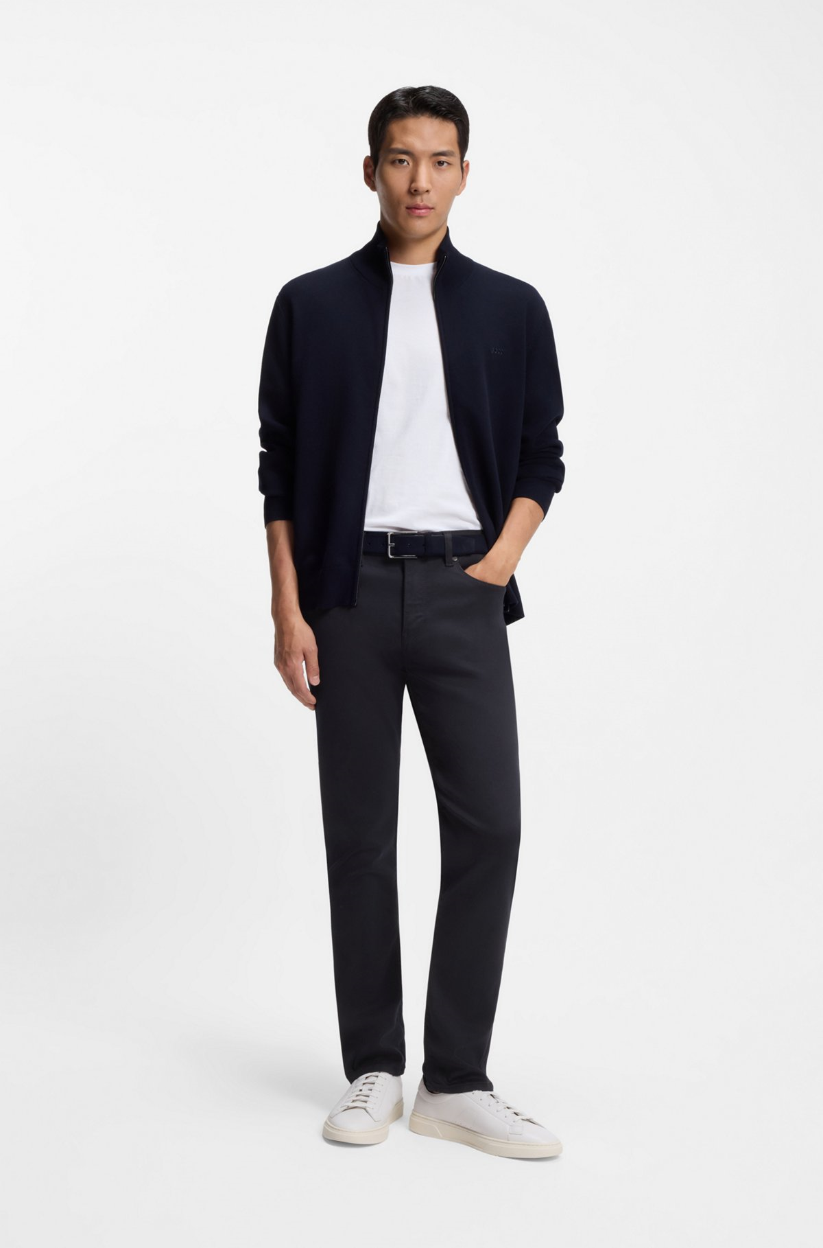 BOSS  BOSS Erkek Normal Kalıp Düz Paça Lacivert Jeans 50550942-404