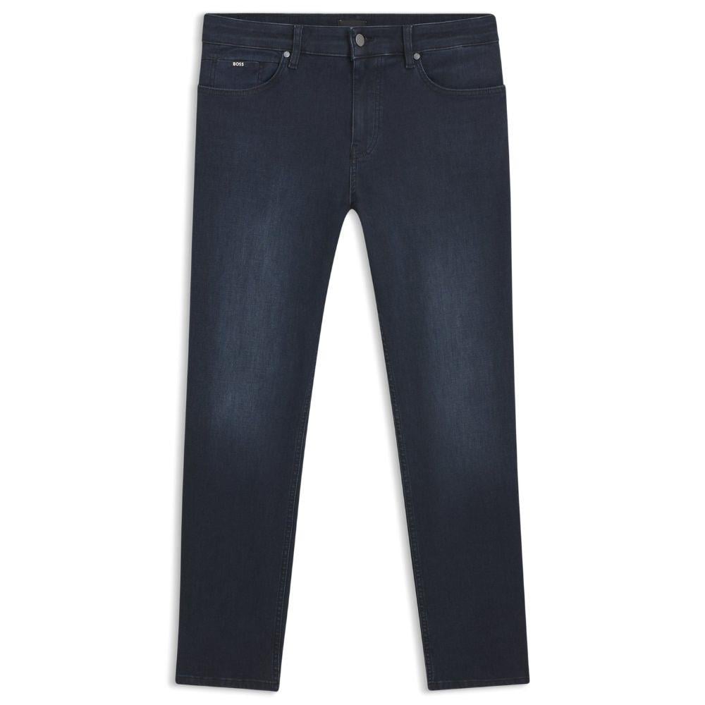 BOSS  BOSS Erkek Normal Kalıp Düz Paça Pamuklu Denim Lacivert Jeans 50549820-401