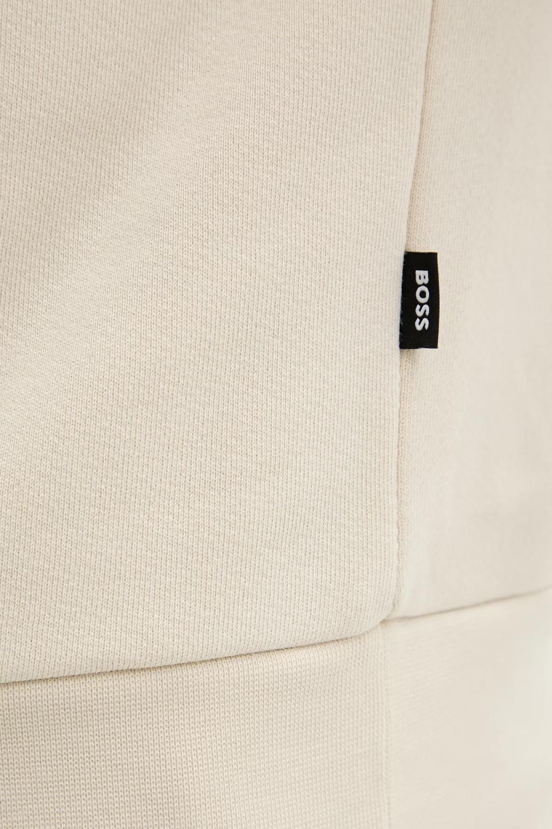 BOSS  BOSS Erkek Normal Kalıp Logo Baskılı Yuvarlak Yakalı Uzun Kollu Ekru Sweatshirt 50549283-131