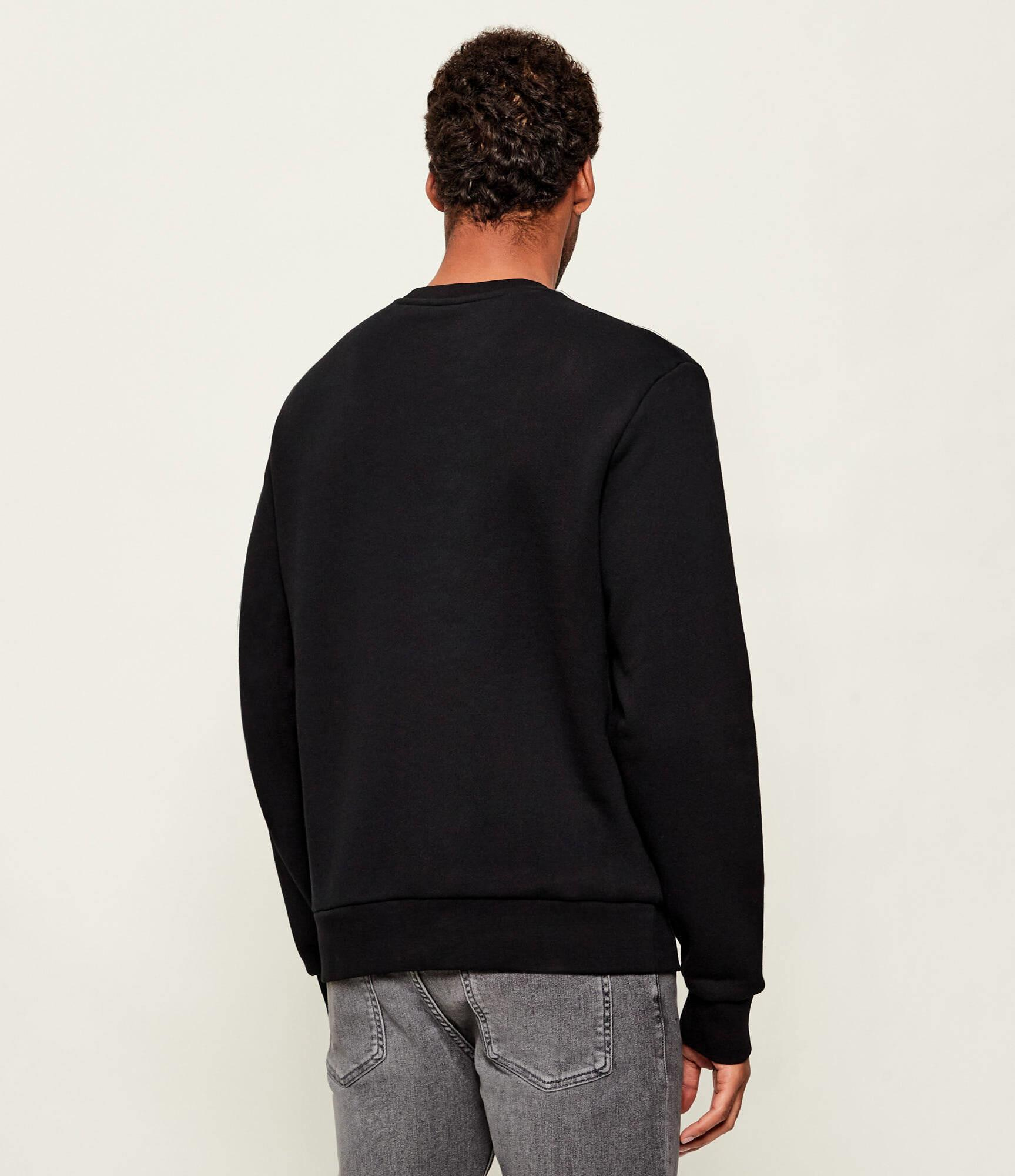 BOSS  BOSS Erkek Normal Kalıp Logo Baskılı Yuvarlak Yakalı Uzun Kollu Siyah Sweatshirt 50549283-001