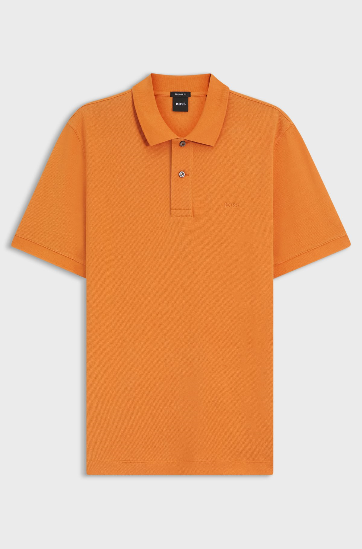 BOSS  BOSS Erkek Normal Kalıp Logo İşlemeli Kısa Kollu Turuncu Polo Yaka T-Shirt 50553564-814