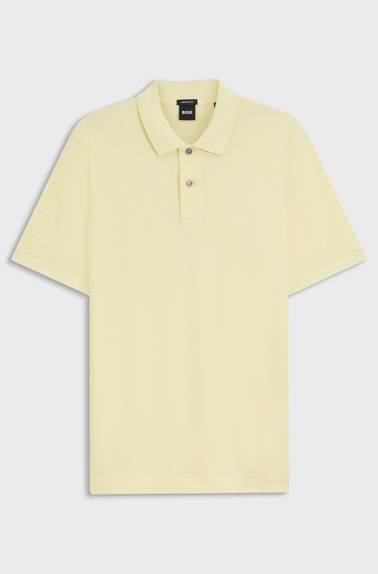BOSS  BOSS Erkek Normal Kalıp Logo İşlemeli Kısa Kollu Sarı Polo Yaka T-Shirt 50553564-749