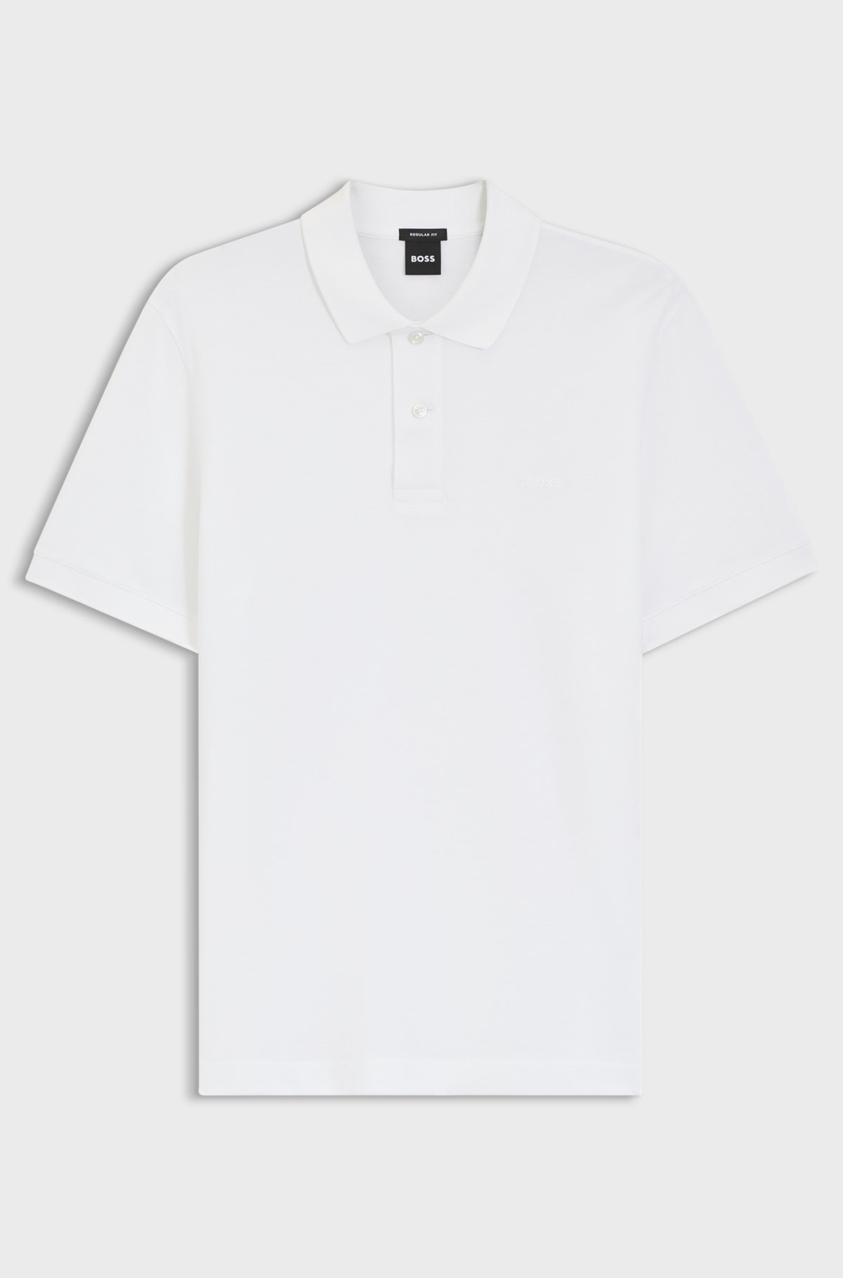 BOSS  BOSS Erkek Normal Kalıp Logo İşlemeli Kısa Kollu Beyaz Polo Yaka T-Shirt 50553564-100