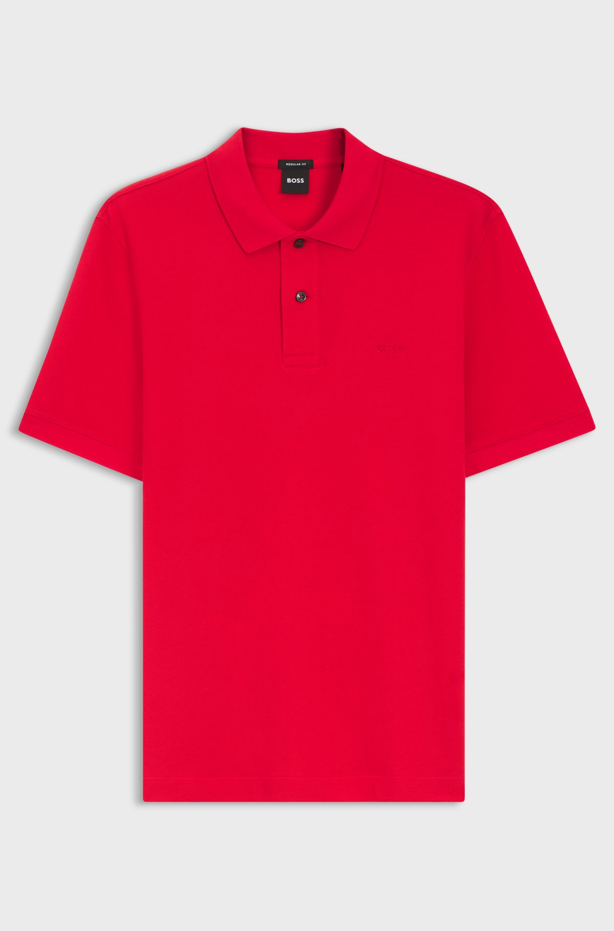 BOSS  BOSS Erkek Normal Kalıp Logo İşlemeli Kısa Kollu Kırmızı1 Polo Yaka T-Shirt 50553564-617
