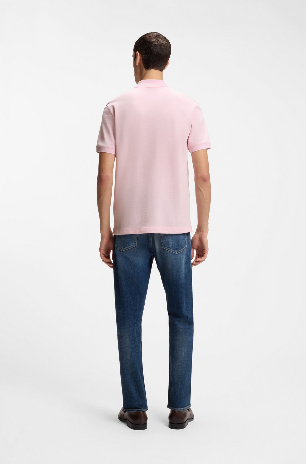 BOSS  BOSS Erkek Normal Kalıp Logo İşlemeli Kısa Kollu Pembe1 Polo Yaka T-Shirt 50553564-696