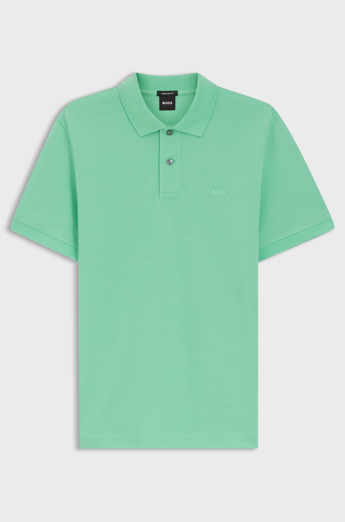 BOSS  BOSS Erkek Normal Kalıp Logo İşlemeli Kısa Kollu Turkuaz Polo Yaka T-Shirt 50553564-365
