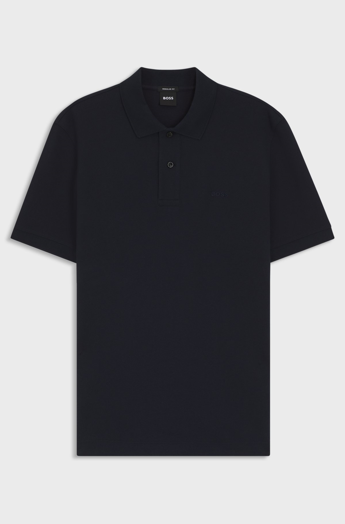 BOSS  BOSS Erkek Normal Kalıp Logo İşlemeli Kısa Kollu Lacivert Polo Yaka T-Shirt 50553564-404