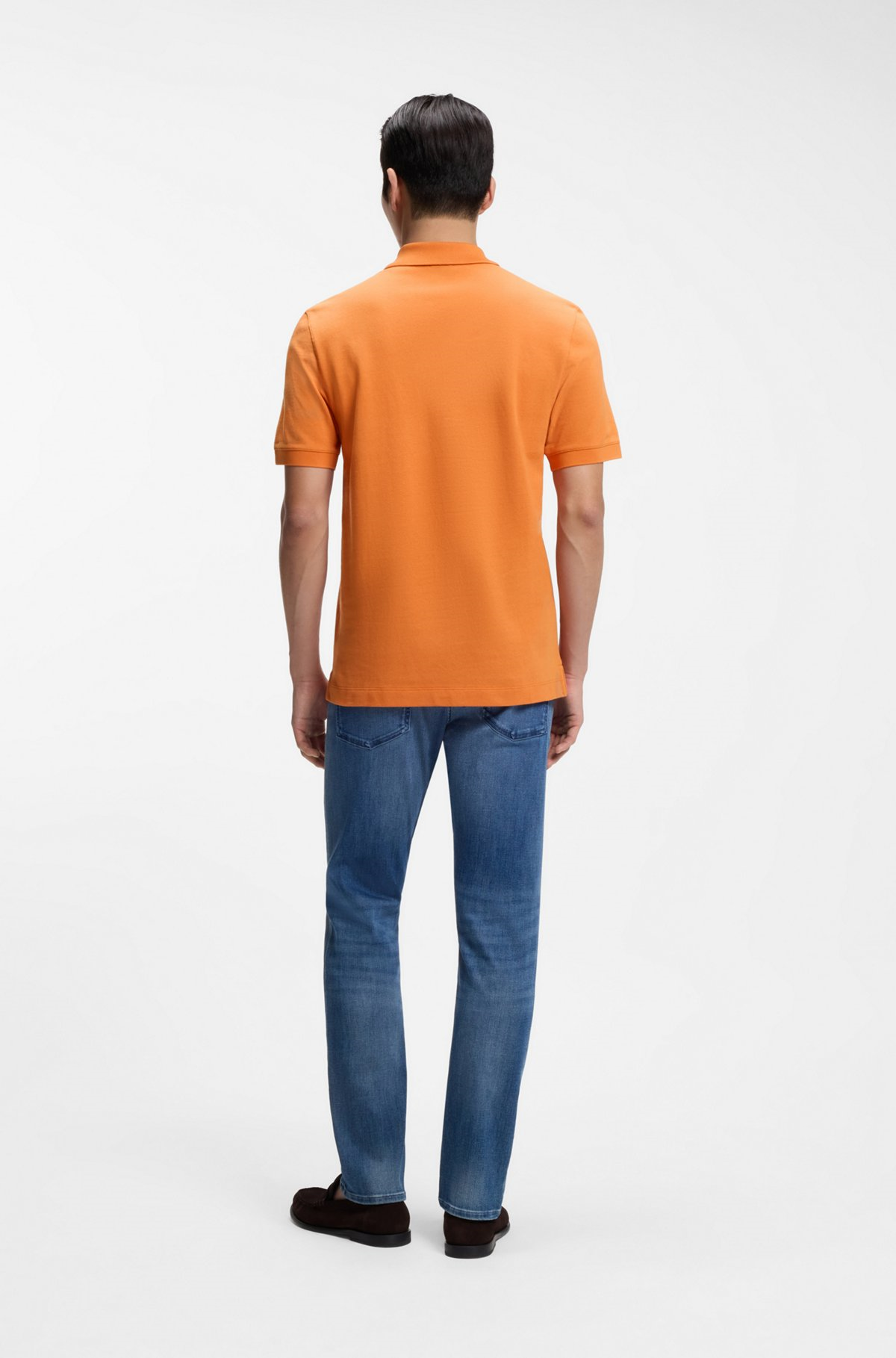 BOSS  BOSS Erkek Normal Kalıp Logo İşlemeli Kısa Kollu Turuncu Polo Yaka T-Shirt 50553564-814