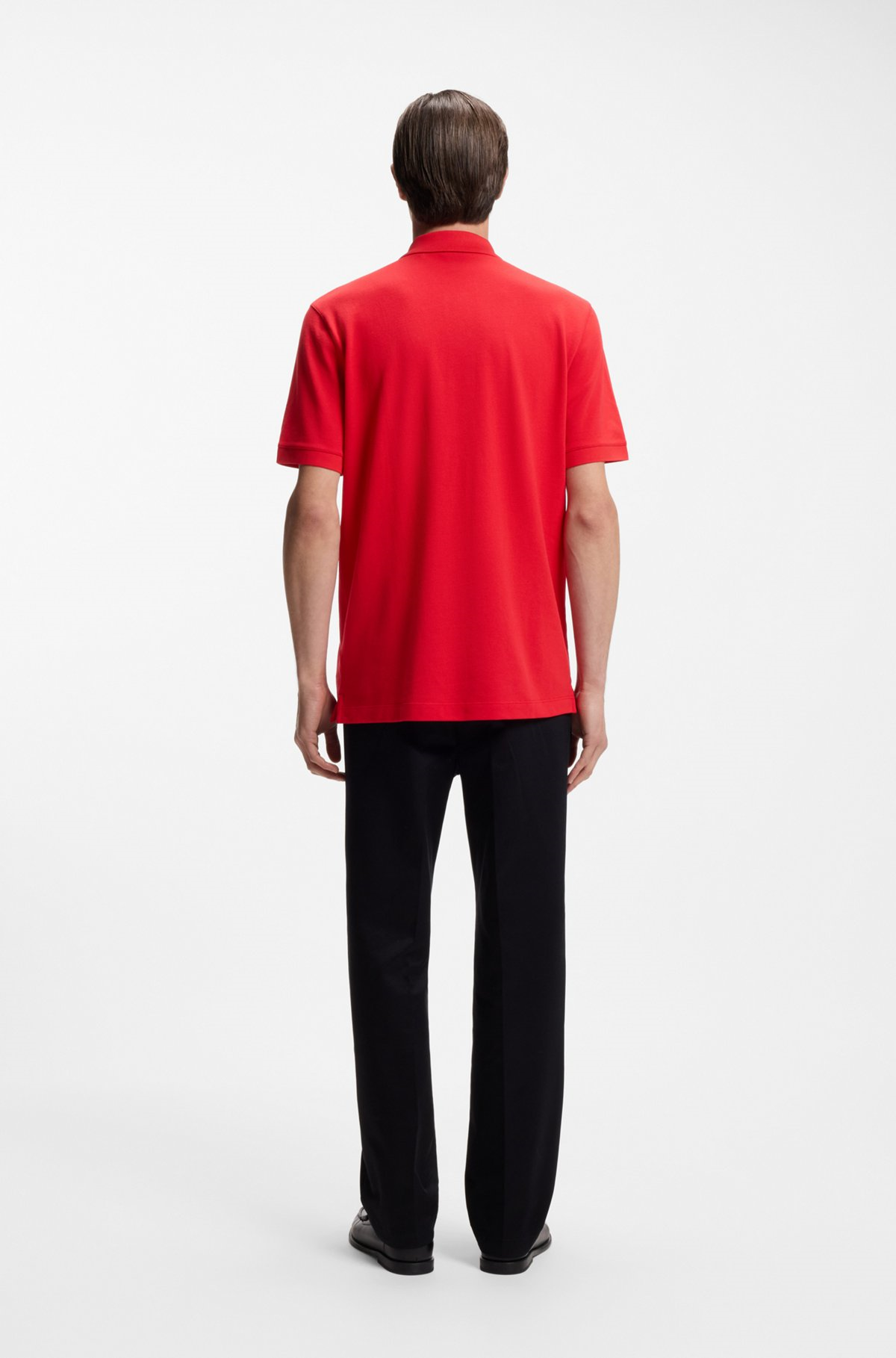 BOSS  BOSS Erkek Normal Kalıp Logo İşlemeli Kısa Kollu Kırmızı1 Polo Yaka T-Shirt 50553564-617