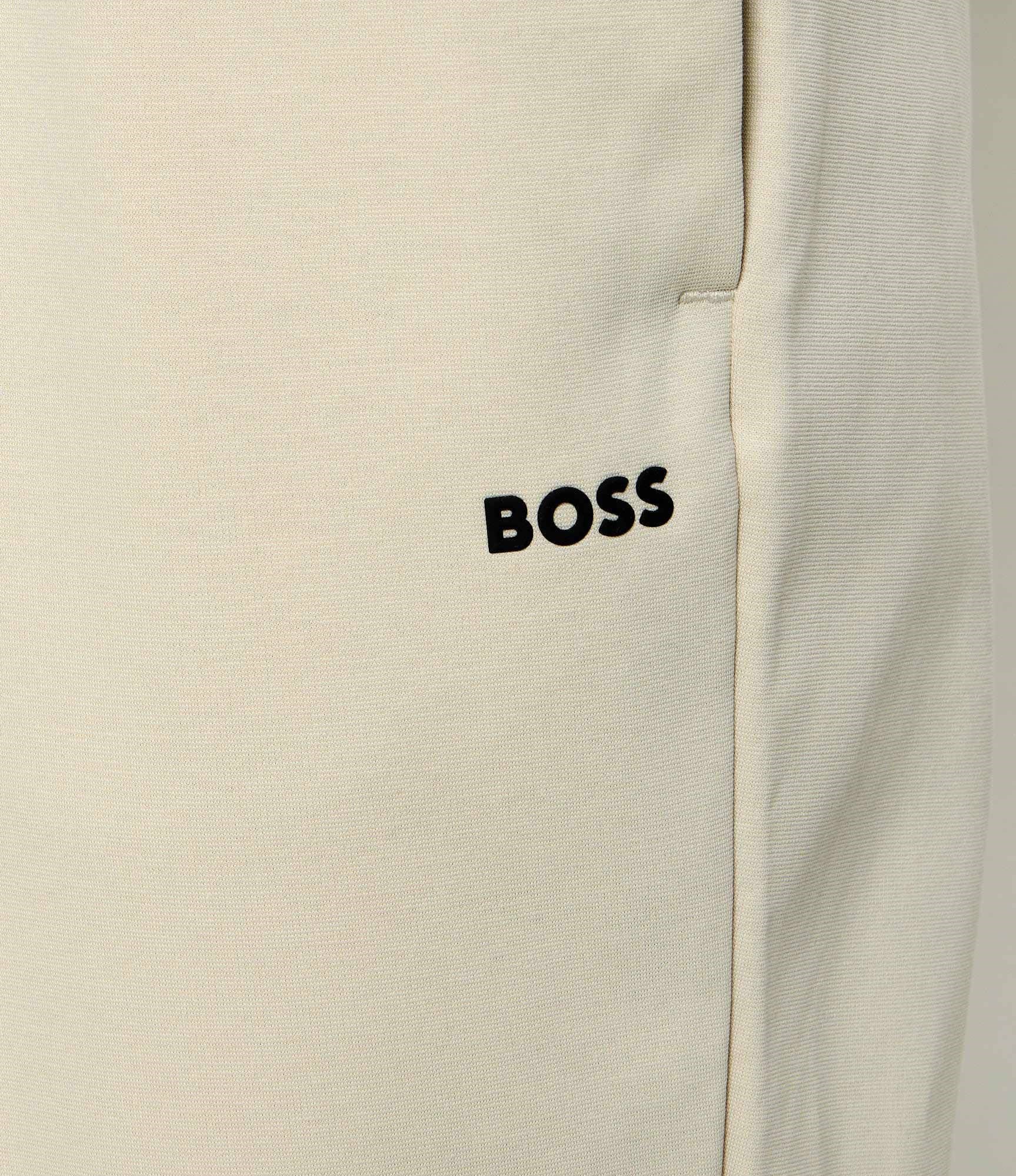 BOSS  BOSS Erkek Normal Kalıp Pileli Beli Lastikli Düz Paçalı Pamuklu Açık Bej Eşofman Altı 50563983-272