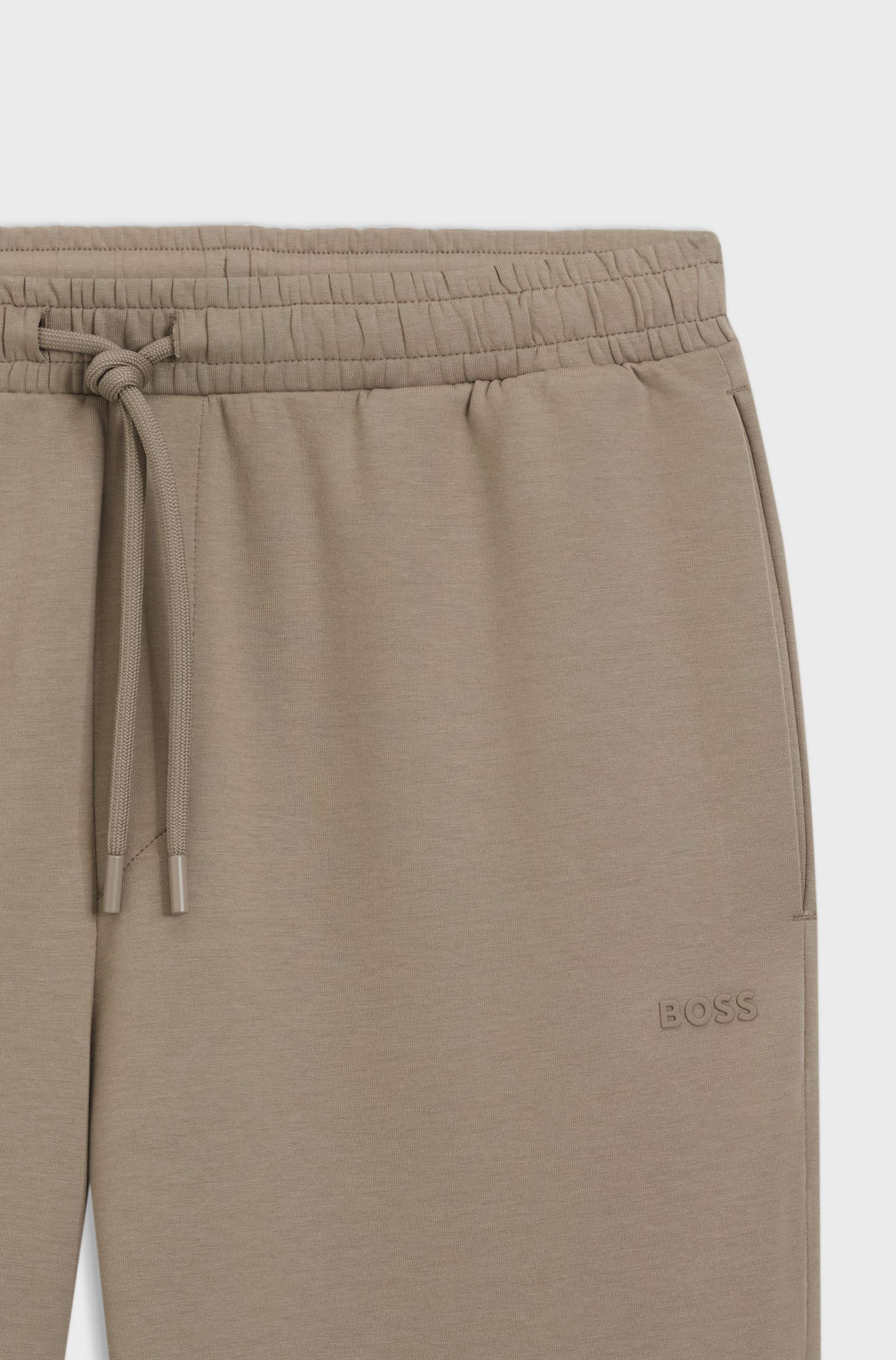 BOSS  BOSS Erkek Normal Kesim Beli ve Paçası Lastikli Esnek Pamuklu Kahverengi Eşofman Altı 50555505-334