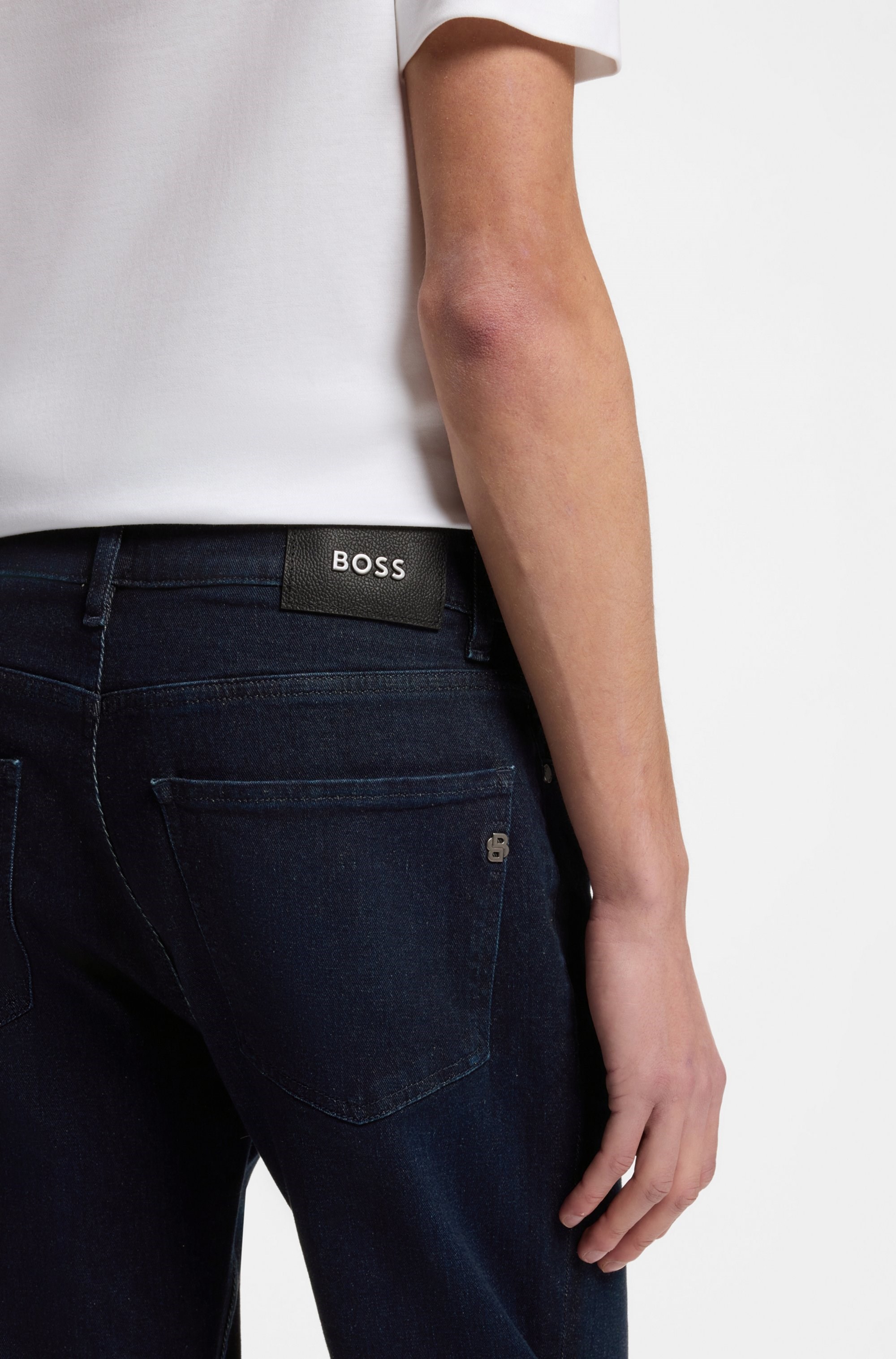 BOSS  BOSS Erkek Normal Kesim Düz Paça Pamuklu Esnek Denim Lacivert Jeans 50523240-415
