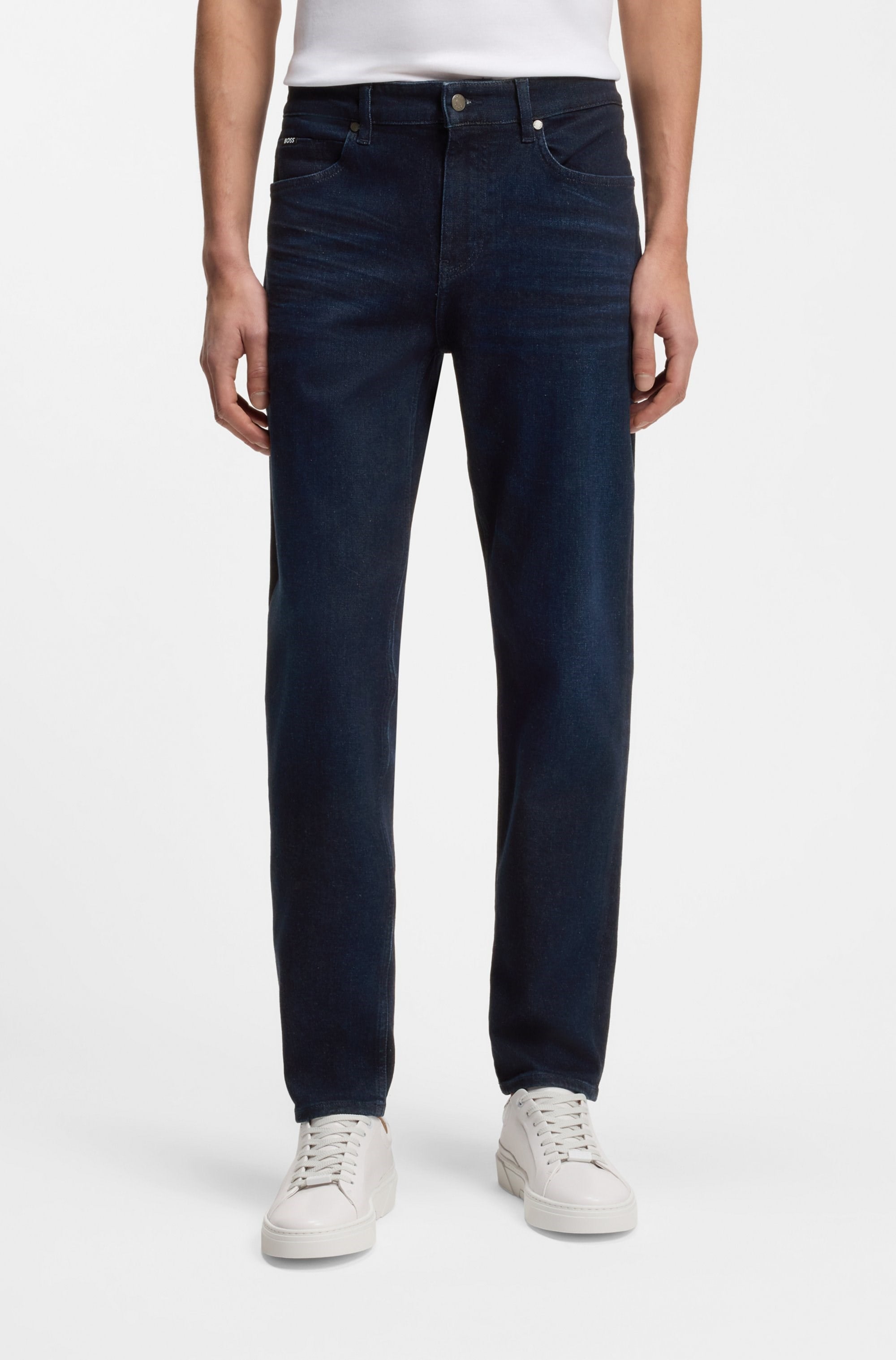 BOSS  BOSS Erkek Normal Kesim Düz Paça Pamuklu Esnek Denim Lacivert Jeans 50523240-415