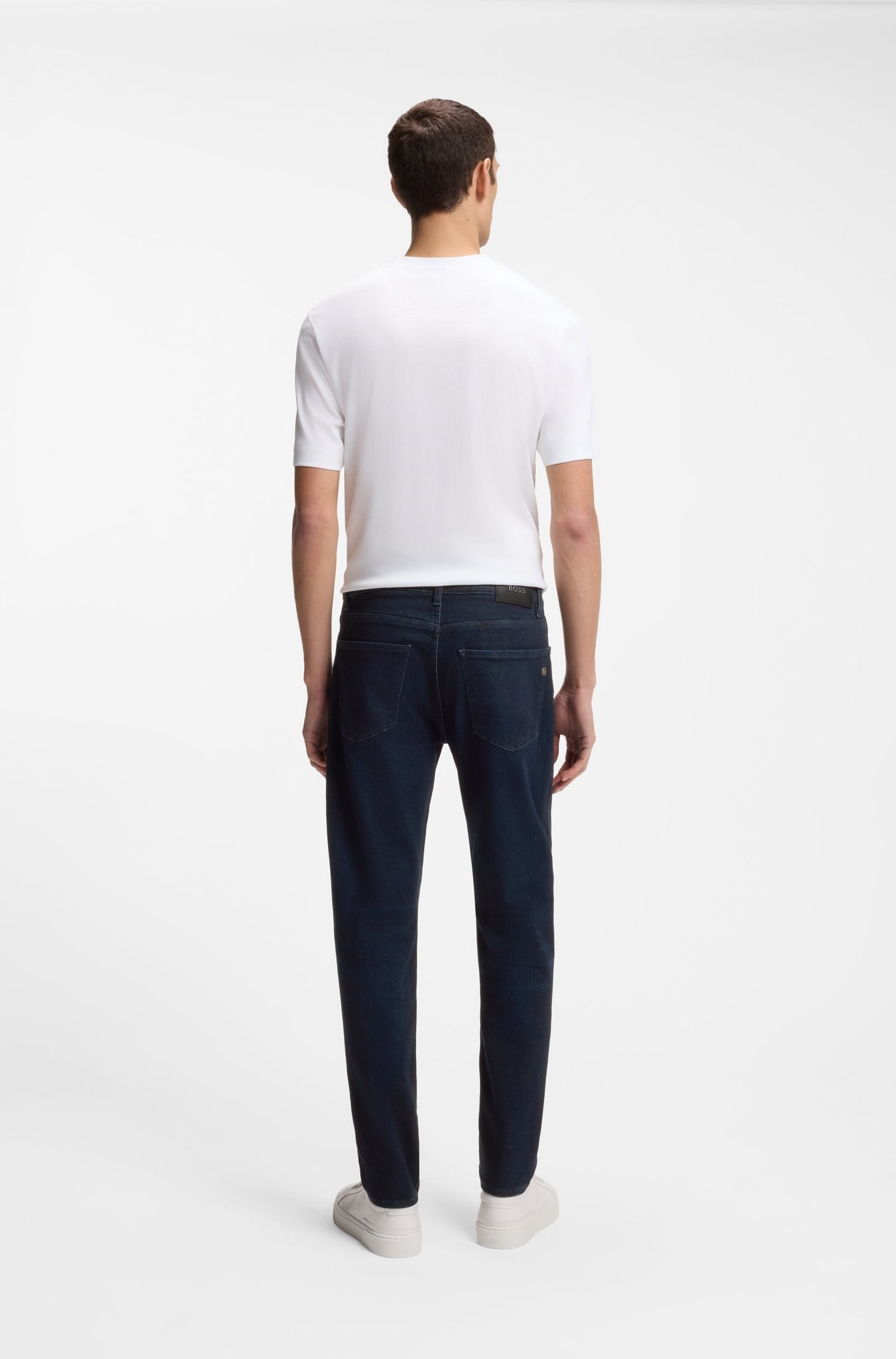 BOSS  BOSS Erkek Normal Kesim Düz Paça Pamuklu Esnek Denim Lacivert Jeans 50523240-415
