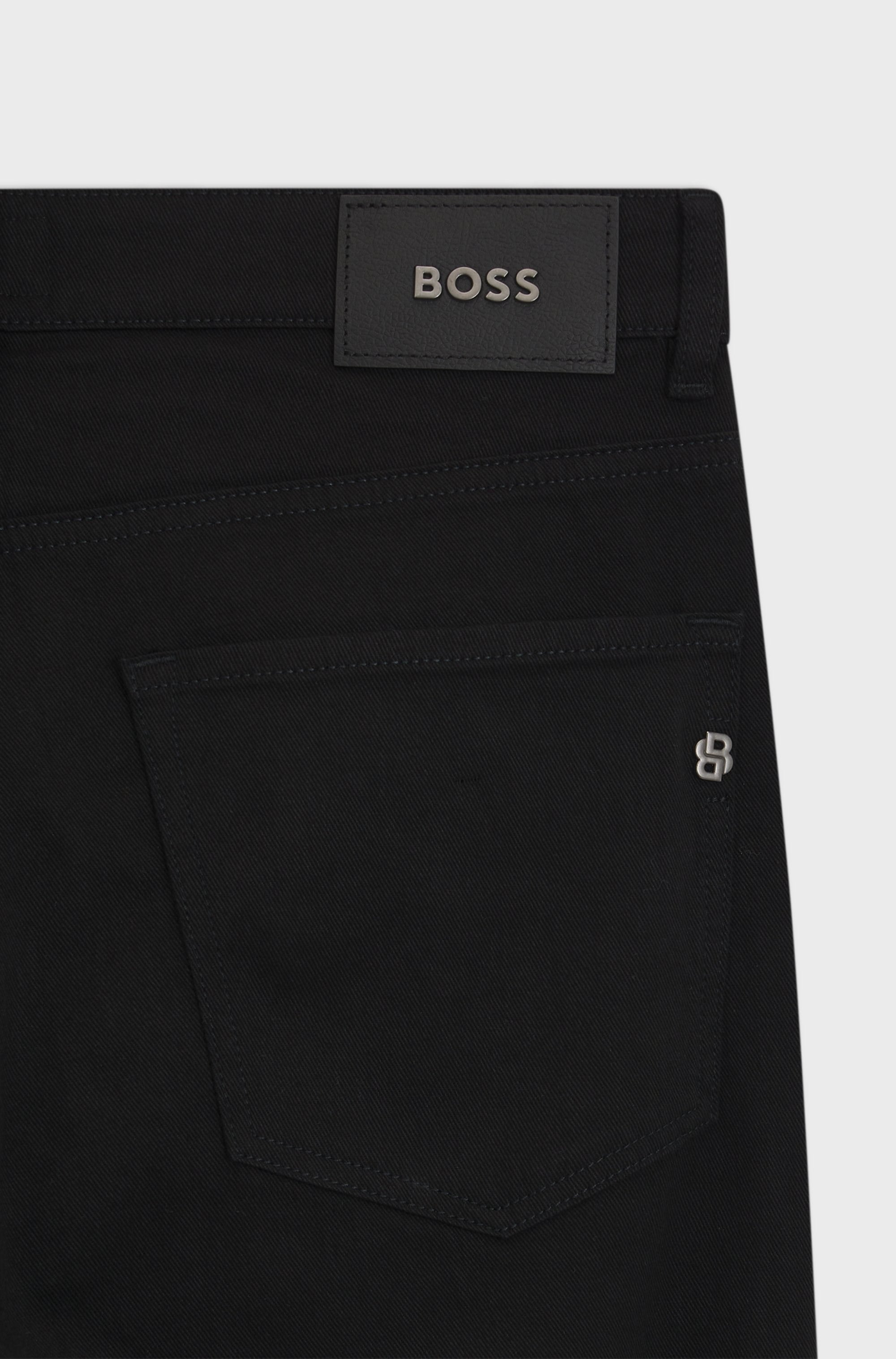 BOSS  BOSS Erkek Normal Kesim Düz Paça Pamuklu Yumuşak Denim Siyah Jeans 50520810-003