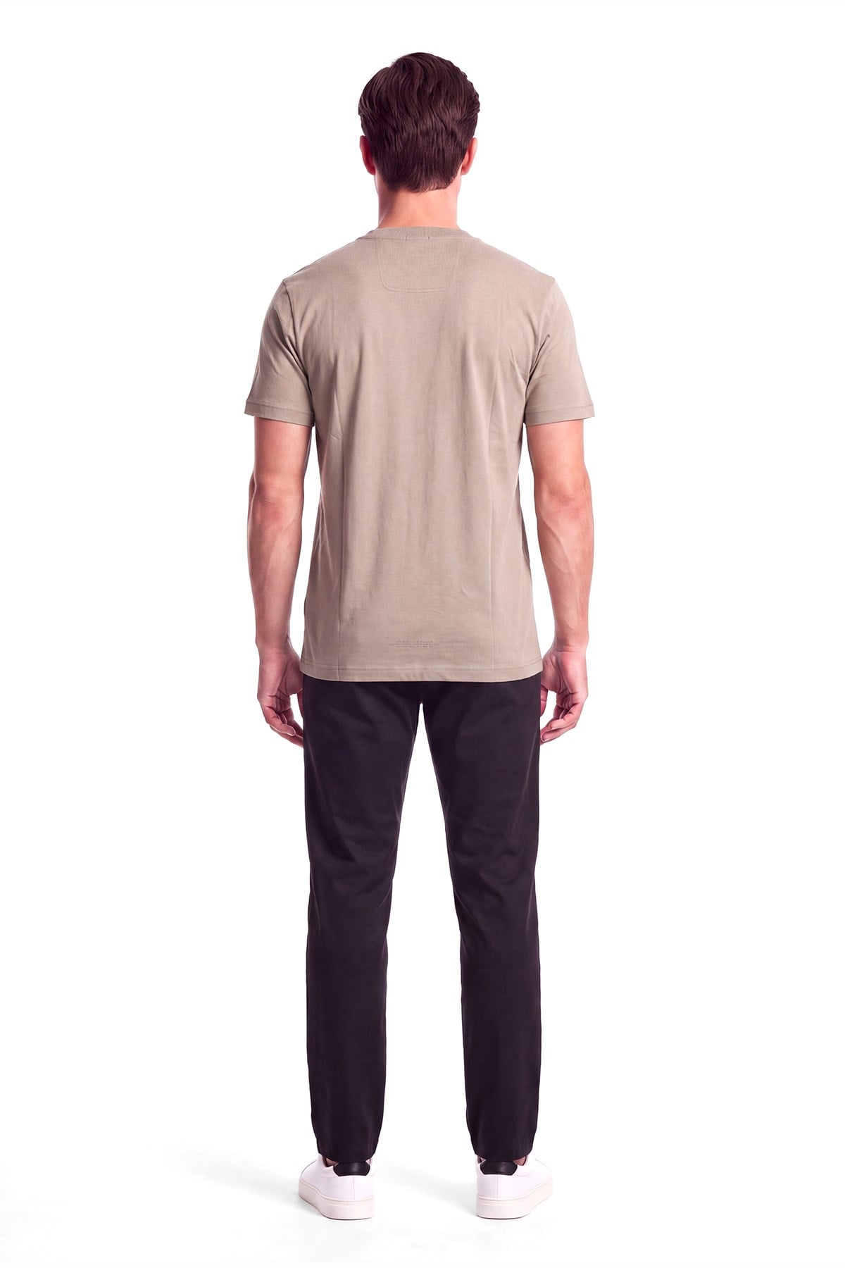 BOSS  BOSS Erkek Normal Kesim Esnek Pamuk Karışımlı Dokuma Kumaş Kısa Kollu Bej T-Shirt 50564108-334