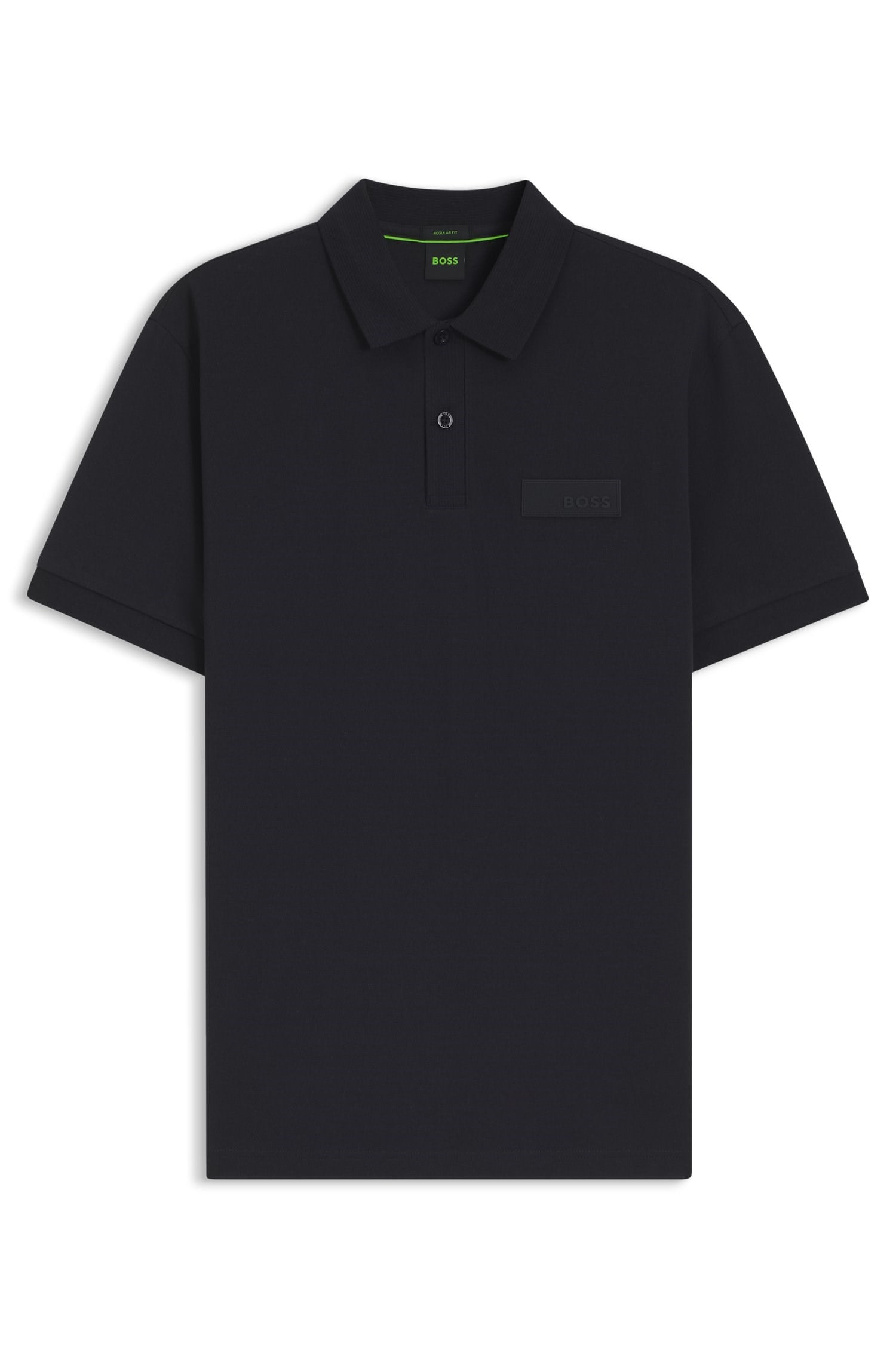 BOSS  BOSS Erkek Normal Kesim Logo Etiketli Nefes Alabilen Pamuklu Pike Kumaş Kısa Kollu Lacivert Polo Yaka T-Shirt 50565163-402