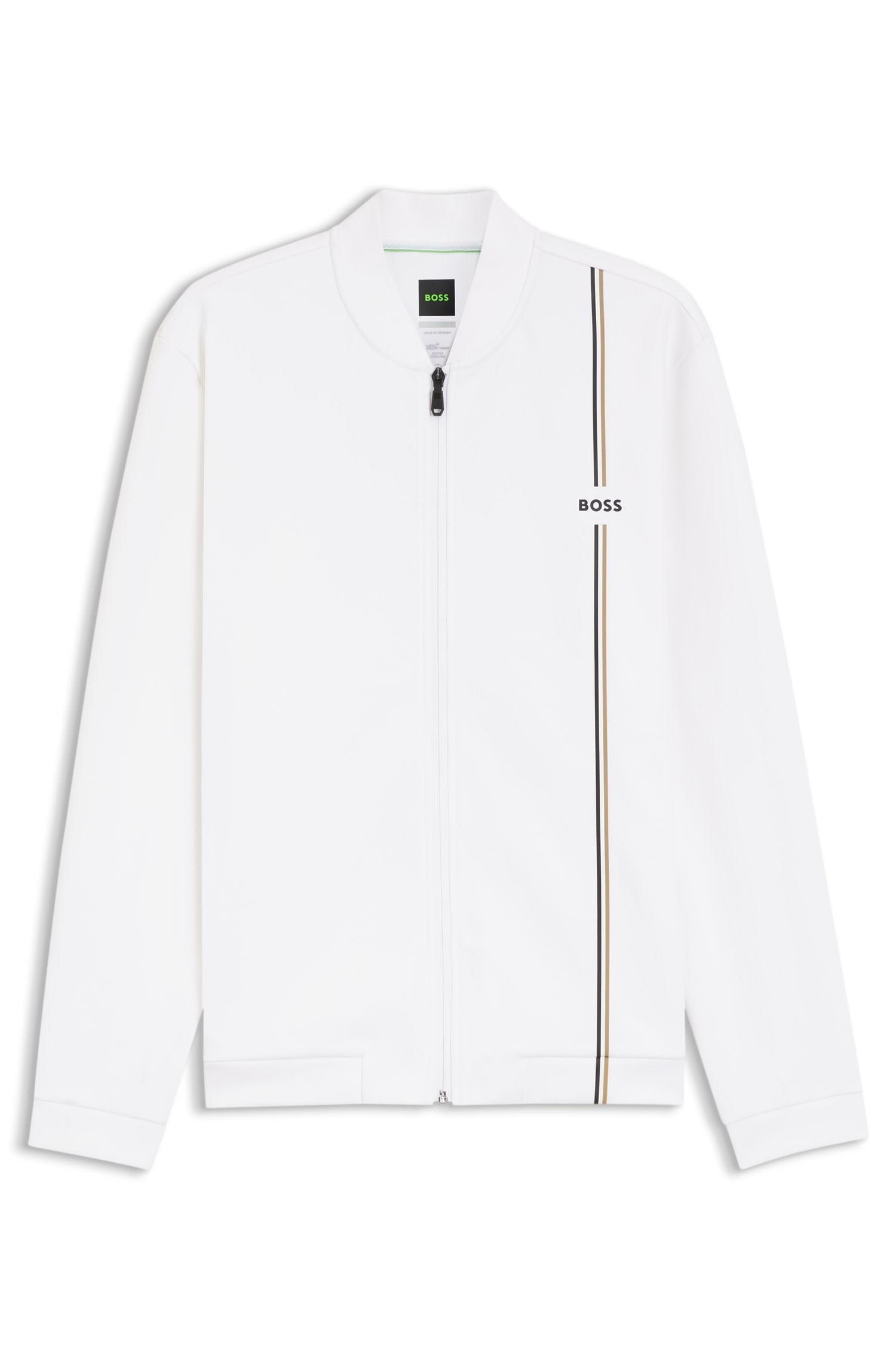 BOSS  BOSS Erkek Normal Kesim Nem Yönetimi Özellikli Esnek Gabardin Kumaşlı Beyaz Sweatshirt 50563352-100