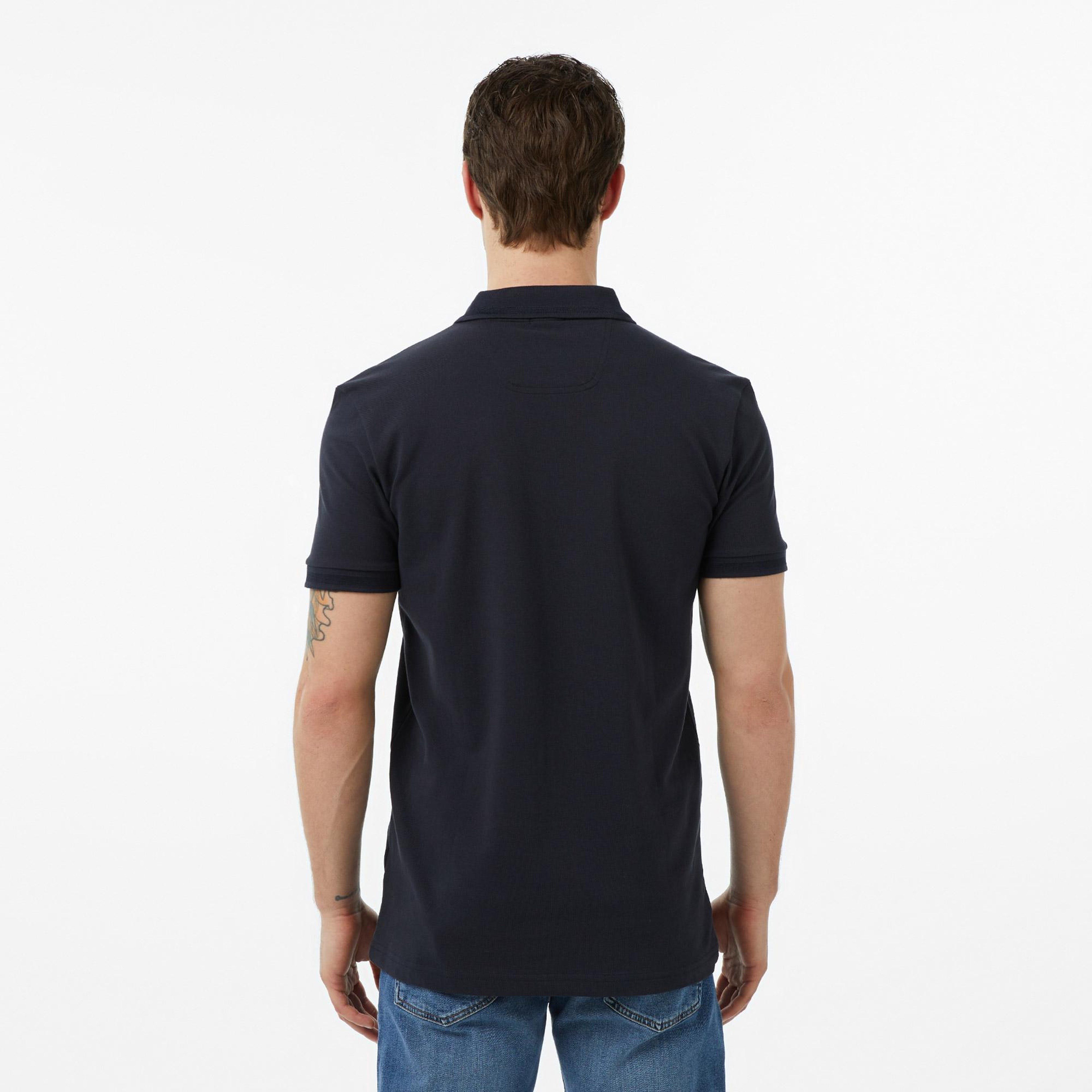 BOSS  BOSS Erkek Normal Kesim Pamuklu Göğüste Logo Detaylı Kısa Kollu Lacivert Polo Yaka T-Shirt 50554574-402