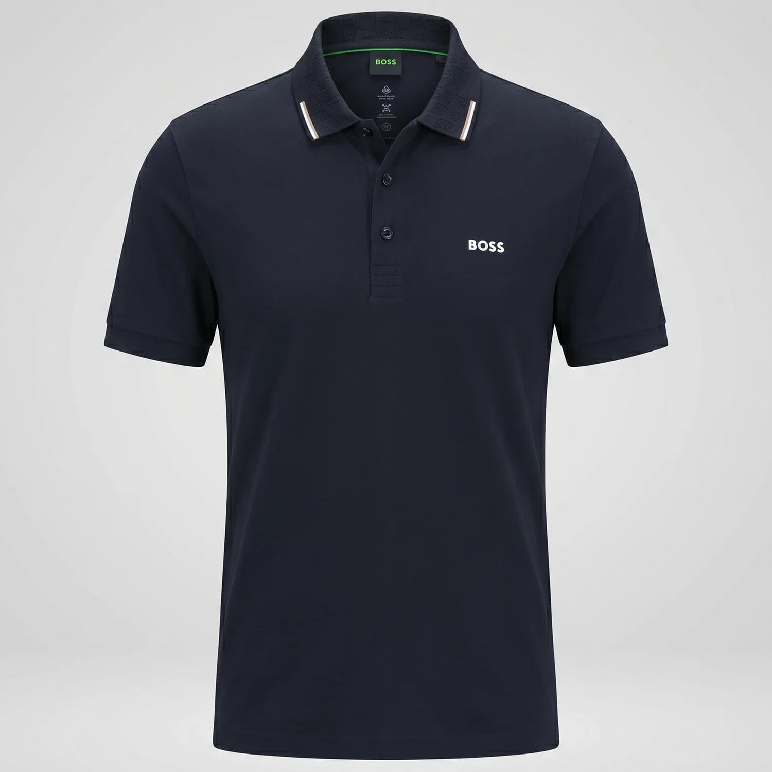 BOSS  BOSS Erkek Normal Kesim Pamuklu Nem Emici Kumaş Kısa Kollu Lacivert Polo Yaka T-Shirt 50564779-402