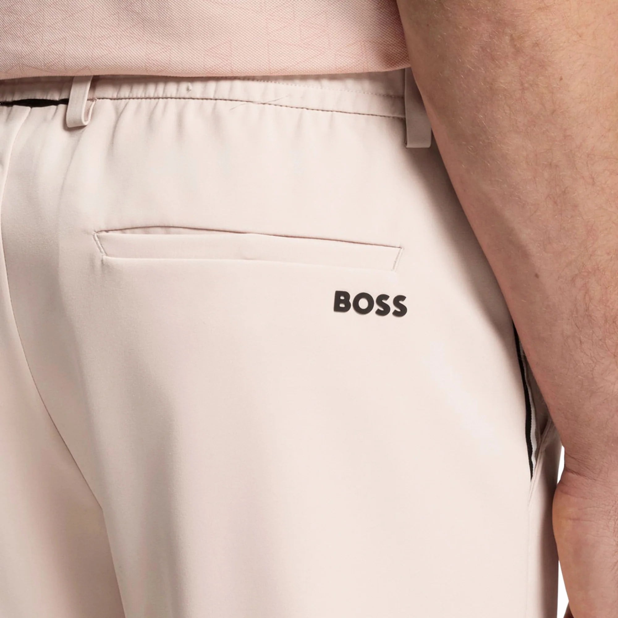 BOSS  BOSS Erkek Normal Kesim Su Geçirmez Esnek Kumaş Elastik Bel Bantlı Düz Paça Bej Pantolon 50564285-272