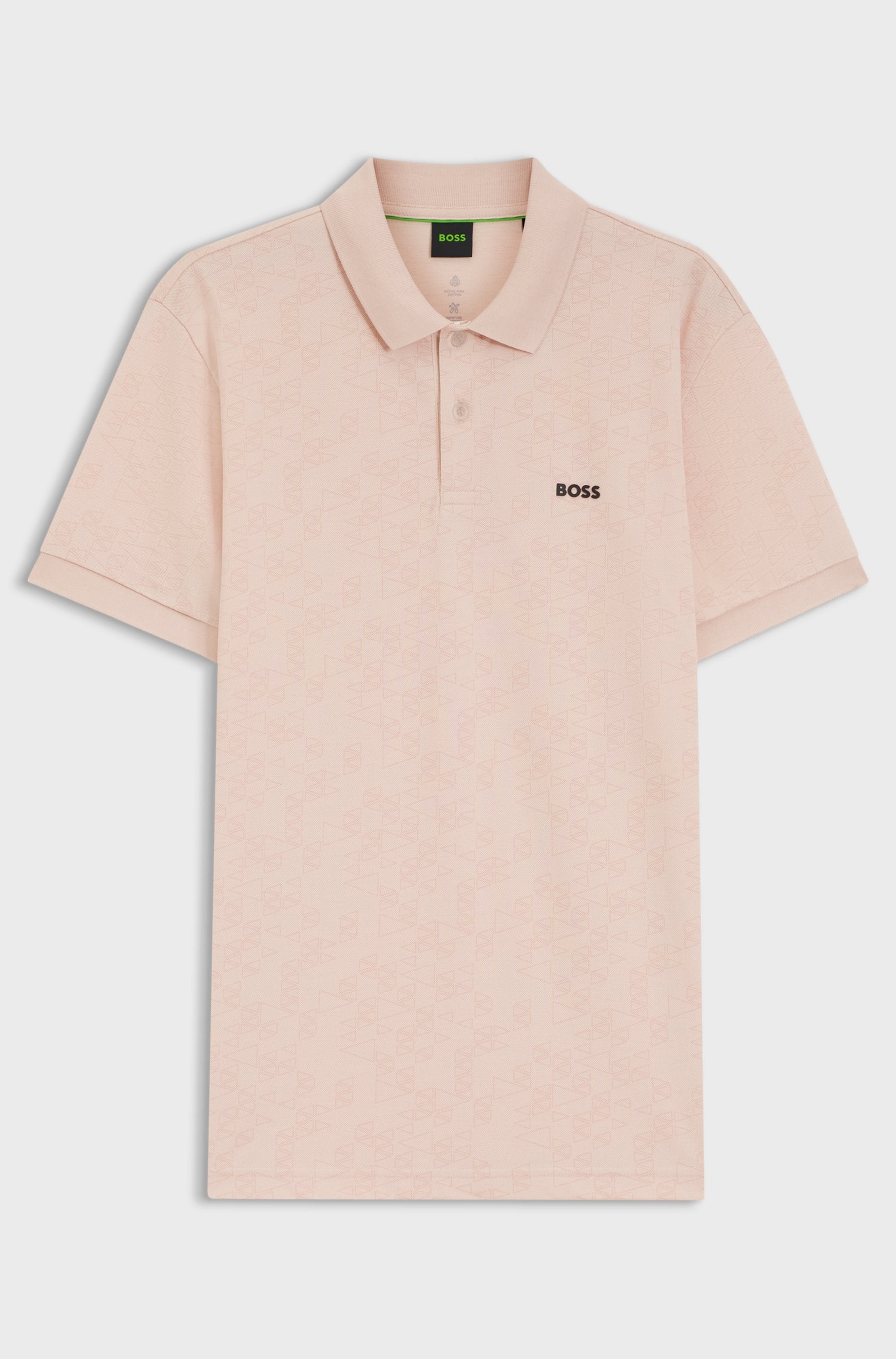 BOSS  BOSS Erkek Normal Kesim Tamamı Baskılı Kısa Kollu Pamuklu Pike Kumaşlı Pembe Polo Yaka T-Shirt 50564801-835