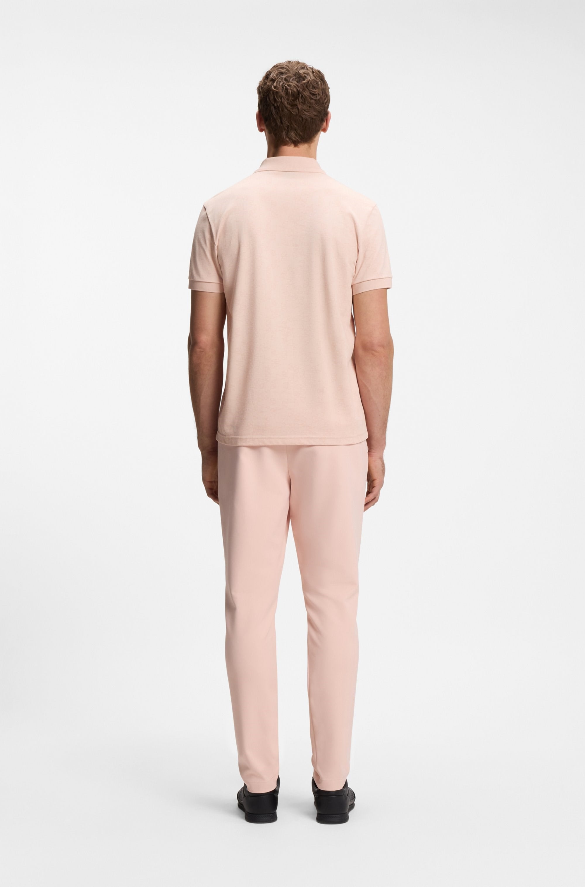 BOSS  BOSS Erkek Normal Kesim Tamamı Baskılı Kısa Kollu Pamuklu Pike Kumaşlı Pembe Polo Yaka T-Shirt 50564801-835
