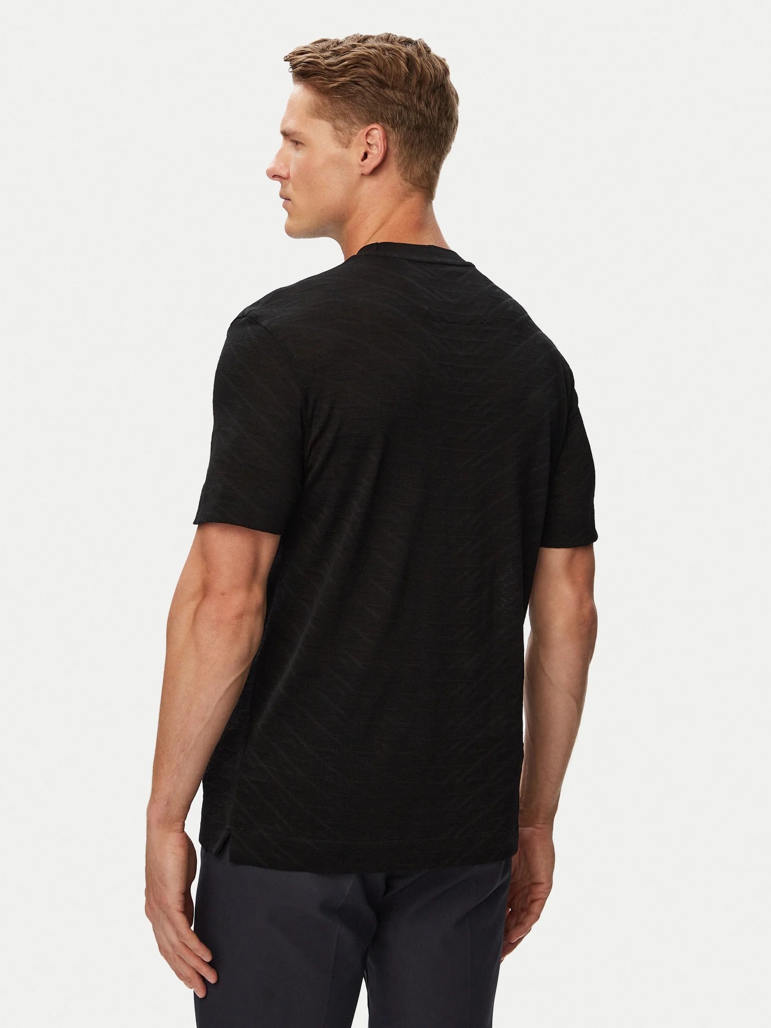 BOSS  BOSS Erkek Normal Kesim Yuvarlak Yakalı Logo Detaylı Merserize Pamuklu Kısa Kollu Siyah T-Shirt 50565175-001