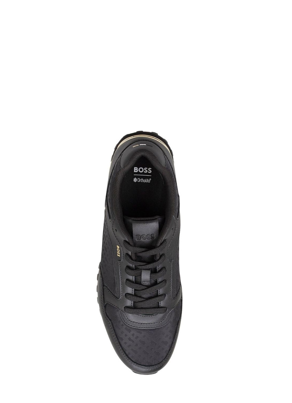 BOSS  BOSS Erkek Orta Kalınlıkta Rahat Taban Bağcıklı Düz Siyah Sneaker 50568574-007