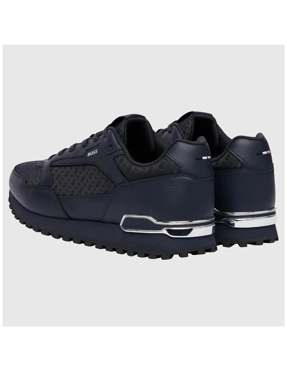 BOSS  BOSS Erkek Orta Kalınlıkta Rahat Taban Bağcıklı Düz Lacivert Sneaker 50568574-404