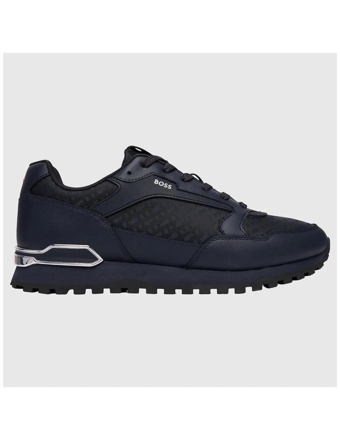 BOSS  BOSS Erkek Orta Kalınlıkta Rahat Taban Bağcıklı Düz Lacivert Sneaker 50568574-404