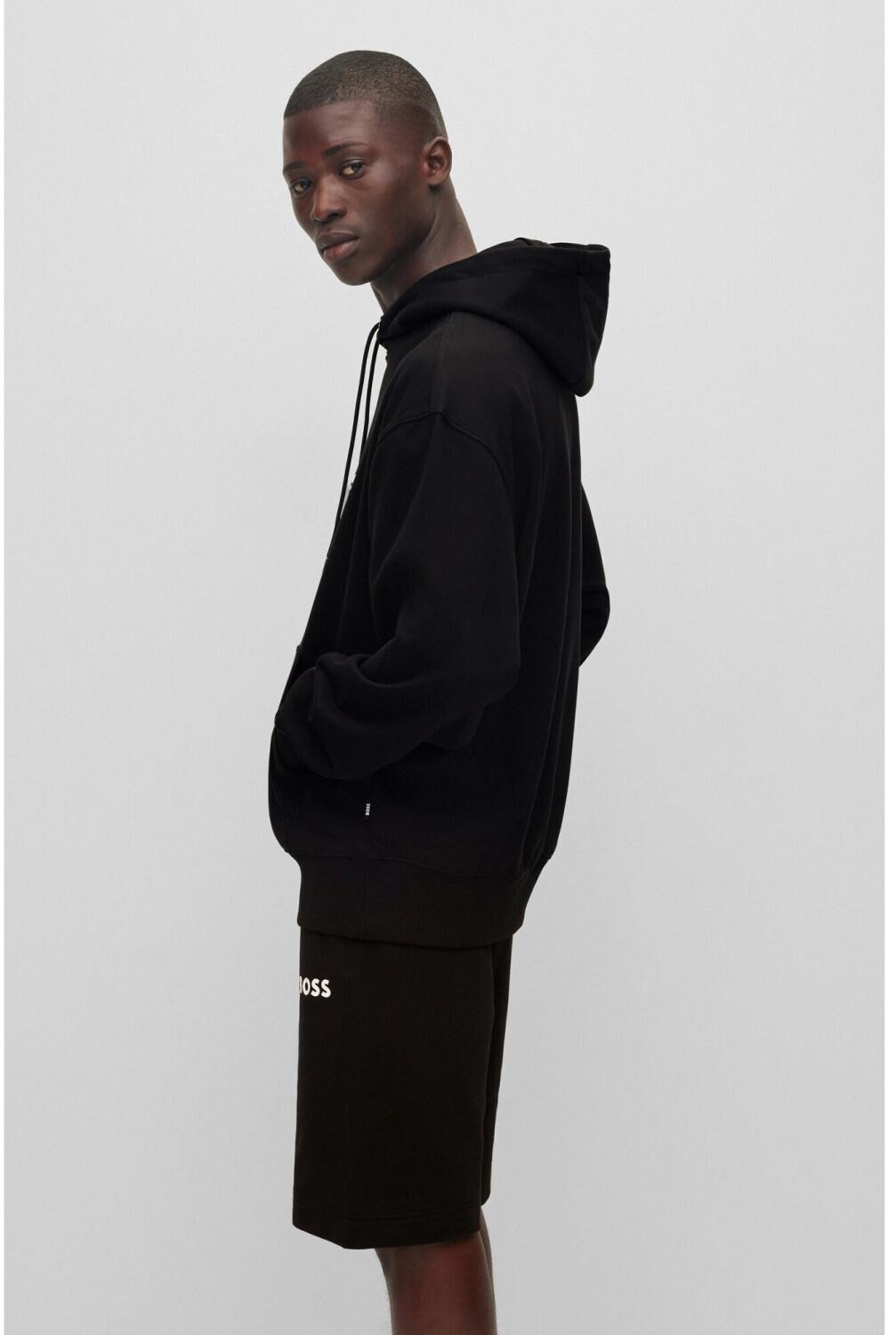 BOSS BOSS Erkek oversize fit Uzun Kollu Düz kapuşonlu yaka Siyah Sweatshirt 50472985-001