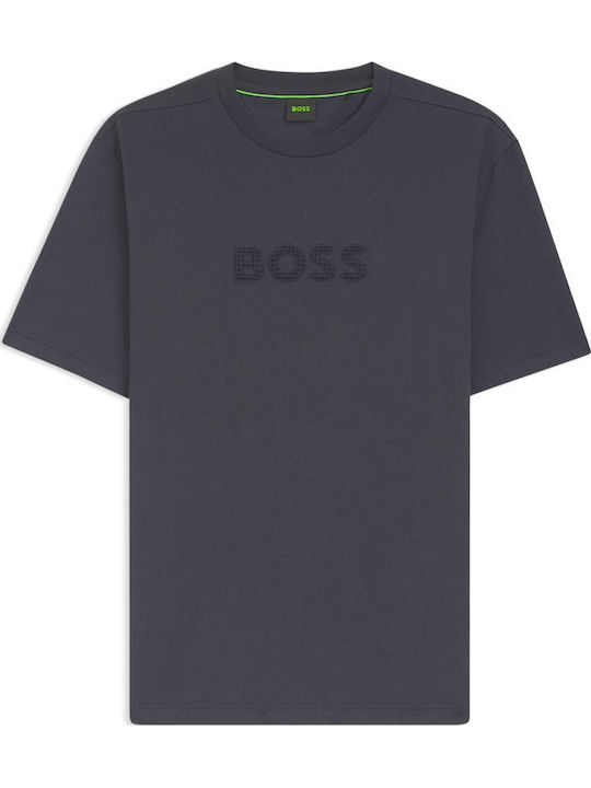 BOSS  BOSS Erkek Pamuklu Bisiklet Yaka Kısa Kollu Lacivert T-Shirt 50559361-402