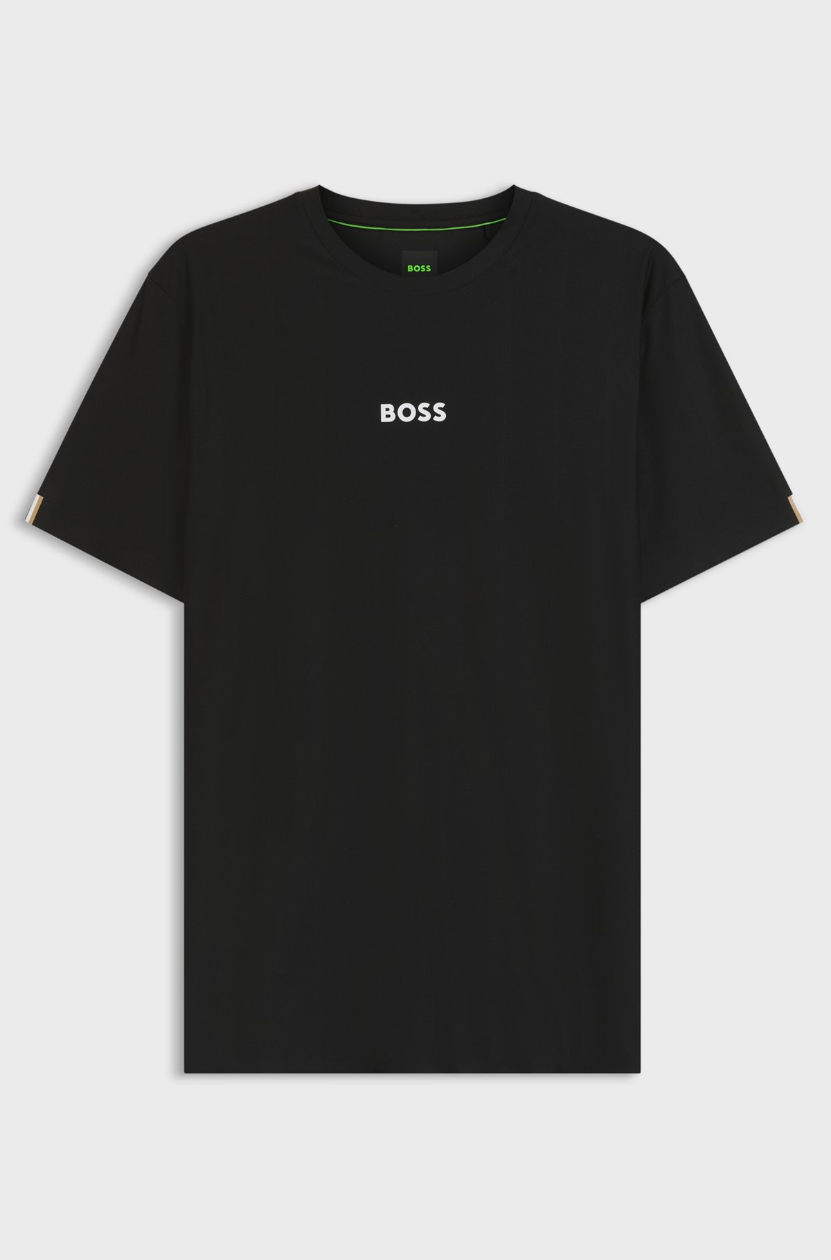 BOSS  BOSS Erkek Pamuklu Bisiklet Yaka Kısa Kollu Siyah T-Shirt 50559199-001