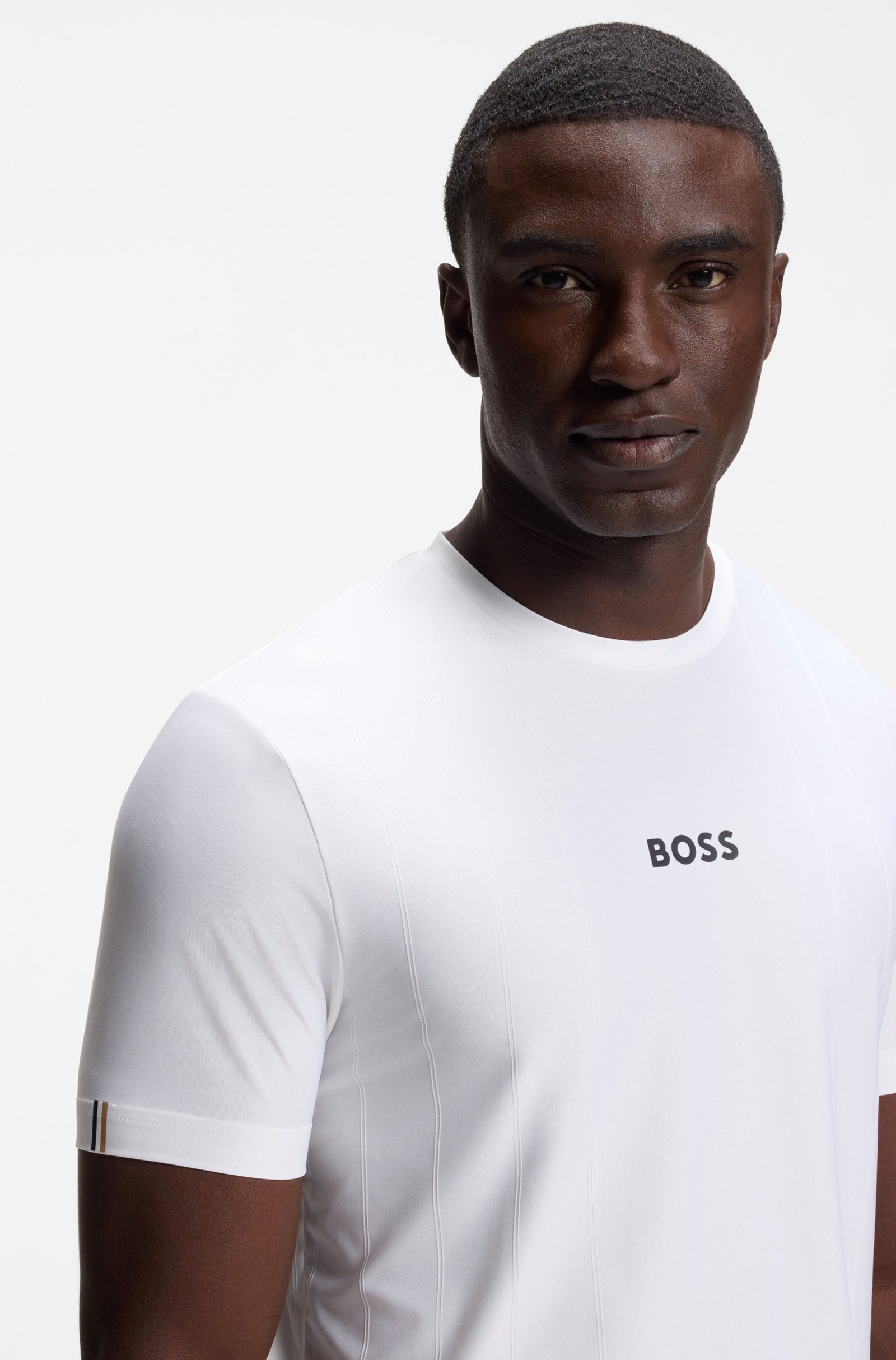 BOSS  BOSS Erkek Pamuklu Bisiklet Yaka Kısa Kollu Beyaz T-Shirt 50559199-100