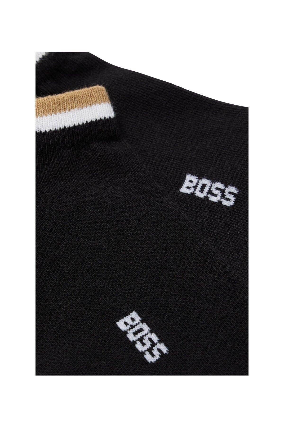 BOSS BOSS Erkek Pamuklu Logolu Dokuma Kumaş Siyah Çorap 50491192-001