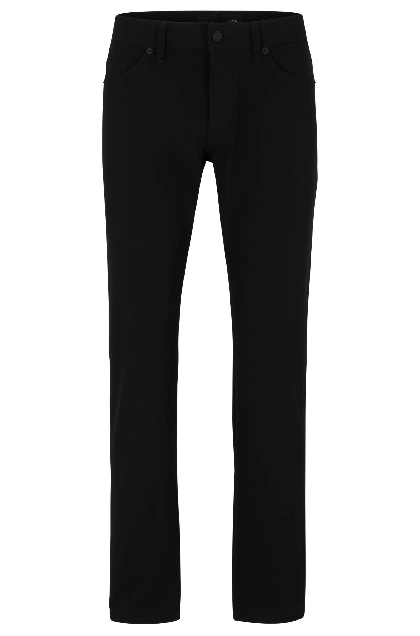 BOSS BOSS Erkek Pamuklu Normal Bel 5 Cepli Düğmeli Siyah Jeans 50495631-001