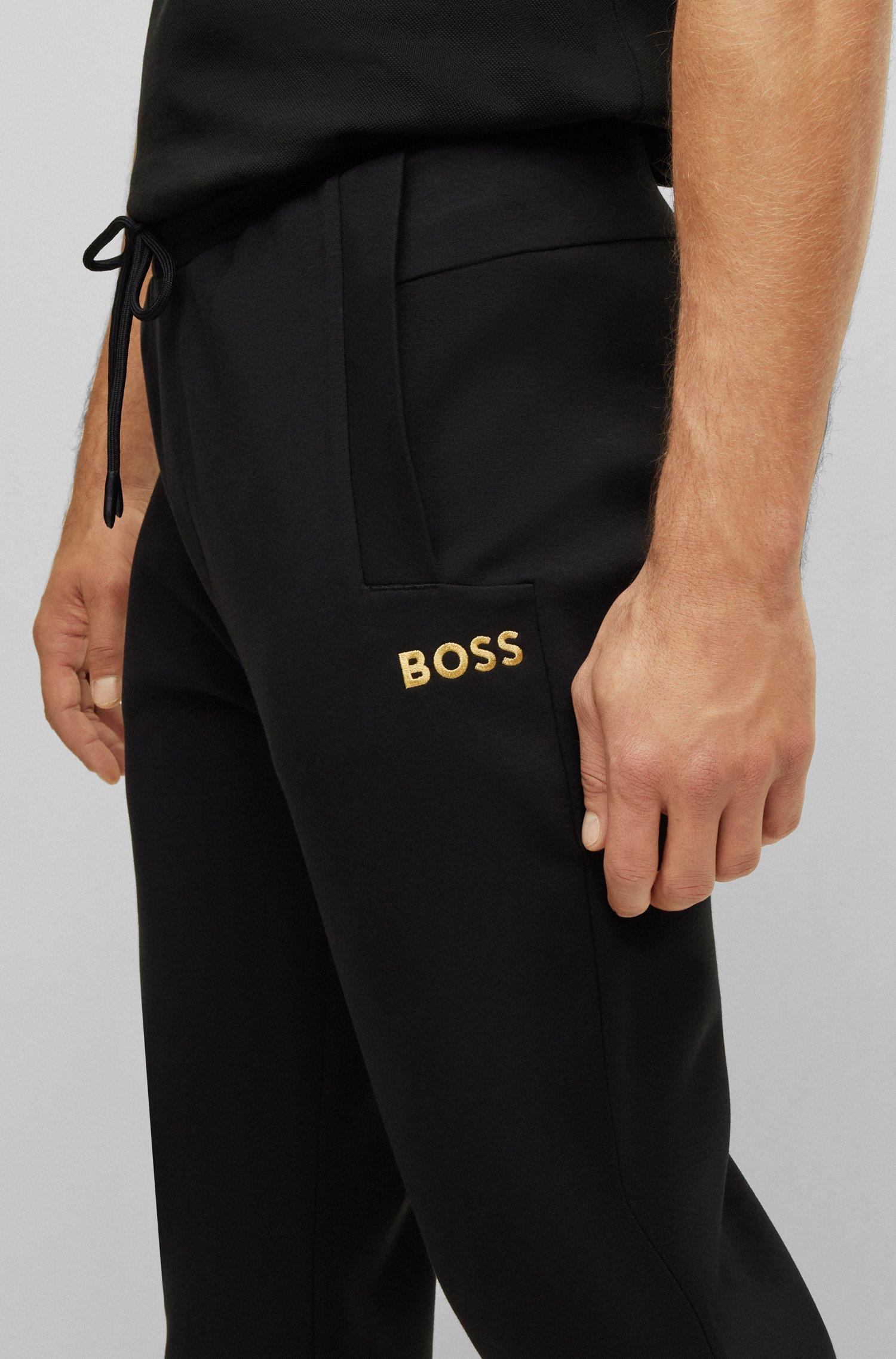 BOSS BOSS Erkek Pamuklu Normal Kalıp Rahat Siyah Spor Eşofman Altı 50482889-001