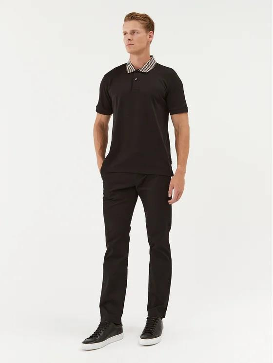 BOSS BOSS Erkek Pamuklu Polo Yaka Kısa Kollu Günlük Kullanım Siyah Polo Yaka T-Shirt 50499220-001