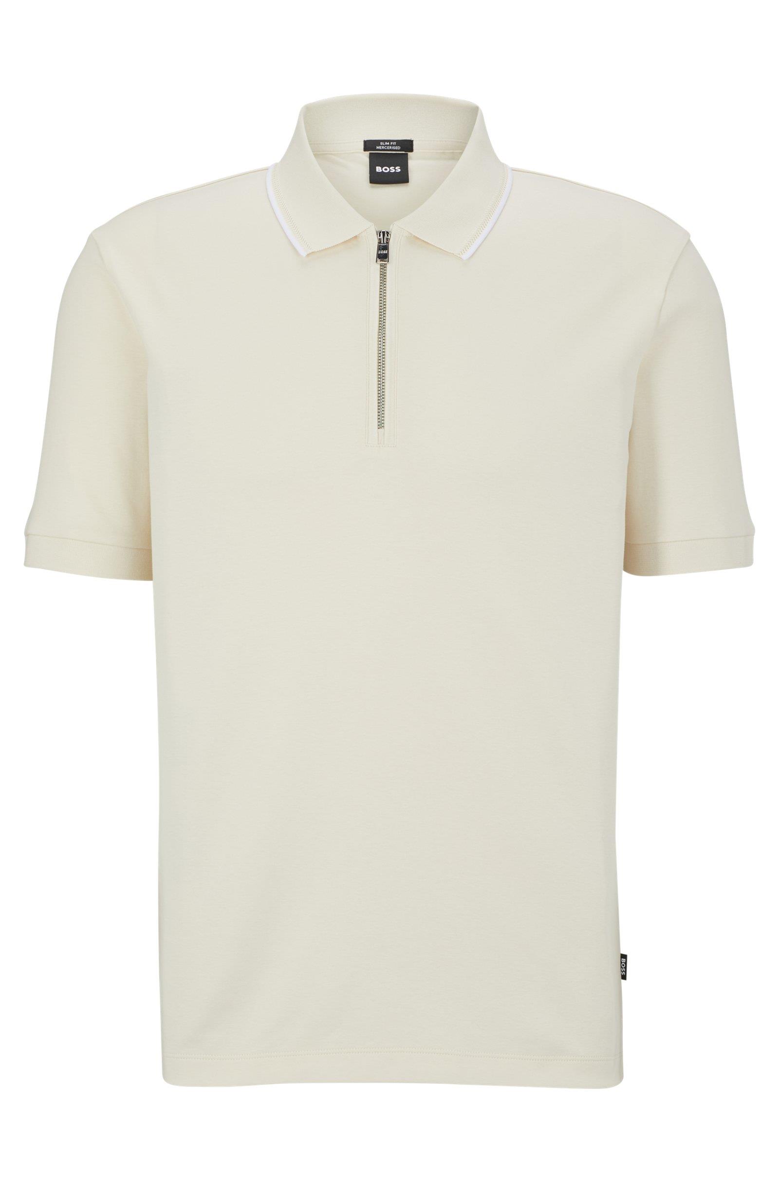 BOSS BOSS Erkek Pamuklu Polo Yaka Kısa Kollu Günlük Kullanım Ekru Polo Yaka T-Shirt 50486191-131