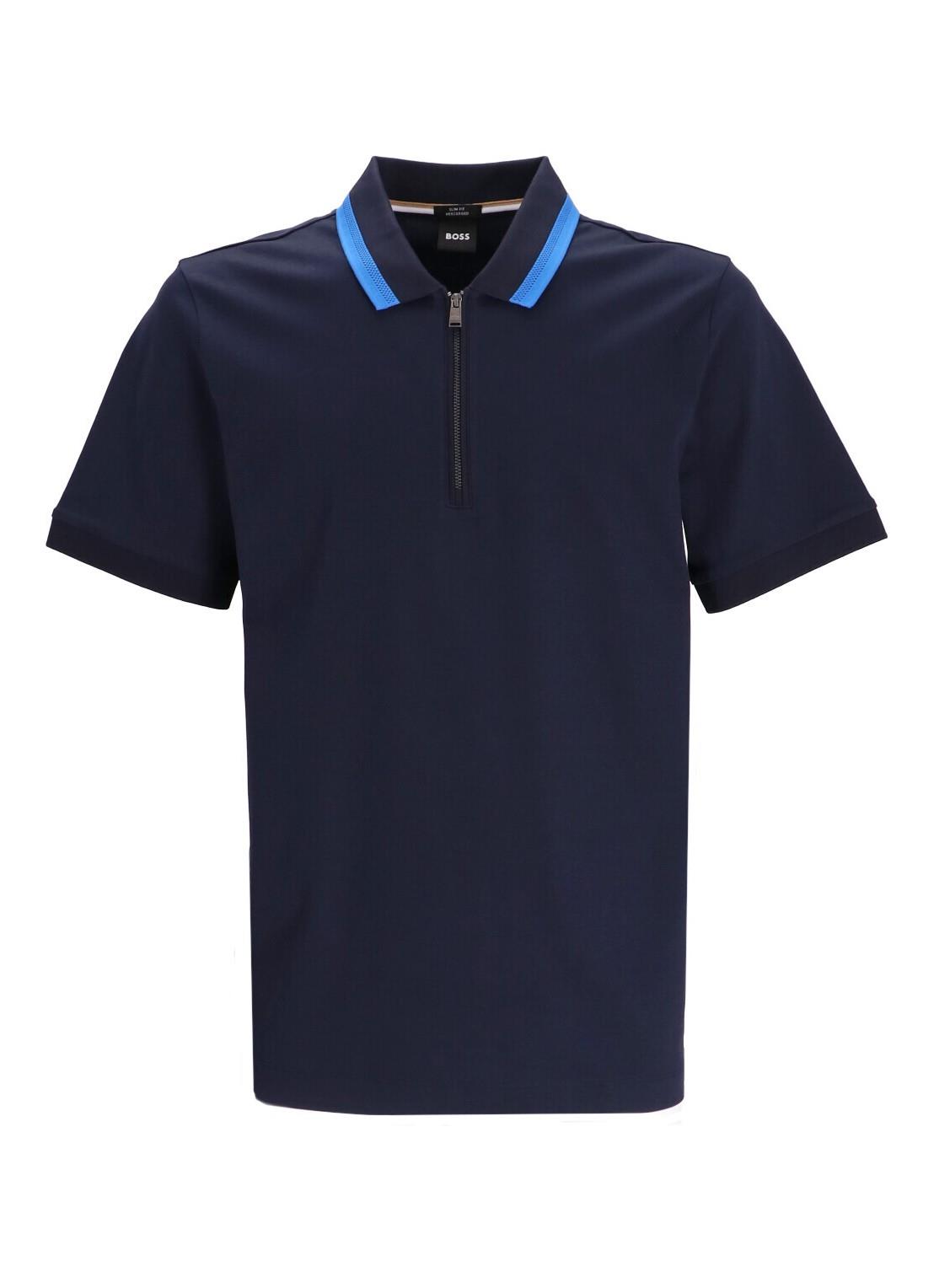 BOSS BOSS Erkek Pamuklu Polo Yaka Kısa Kollu Günlük Kullanım Lacivert Polo Yaka T-Shirt 50494662-404