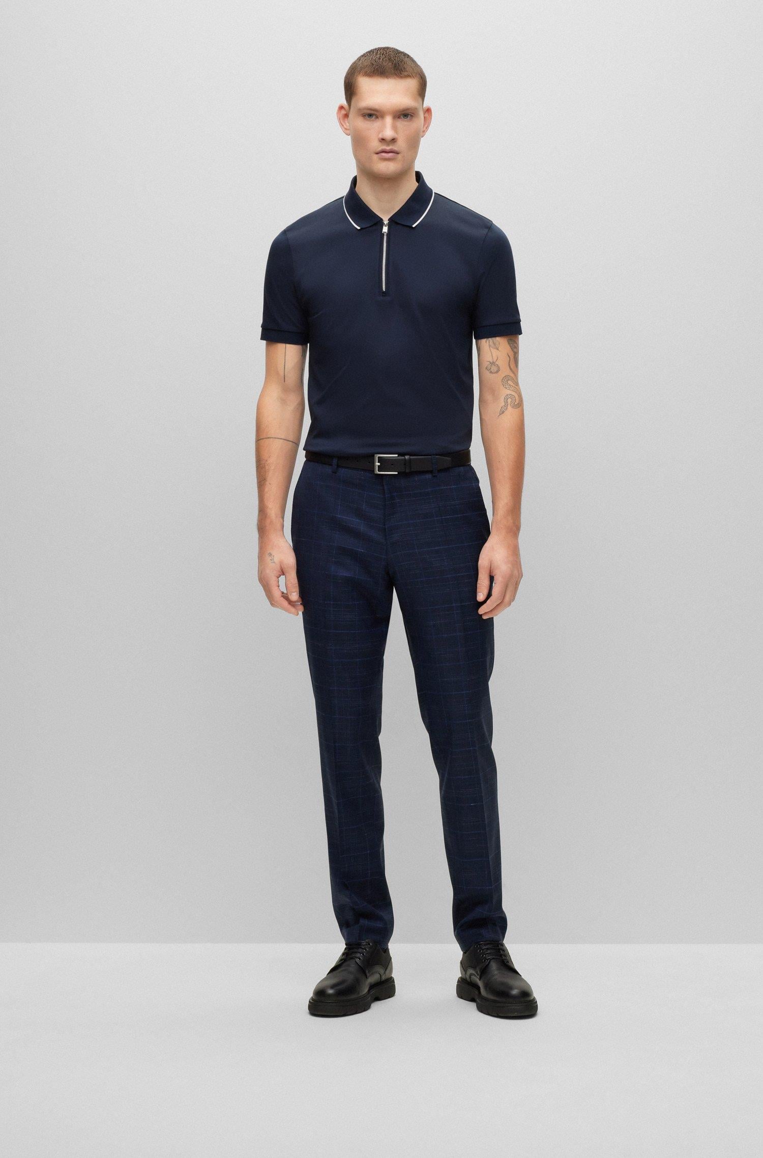 BOSS BOSS Erkek Pamuklu Polo Yaka Kısa Kollu Günlük Kullanım Lacivert Polo Yaka T-Shirt 50486191-404