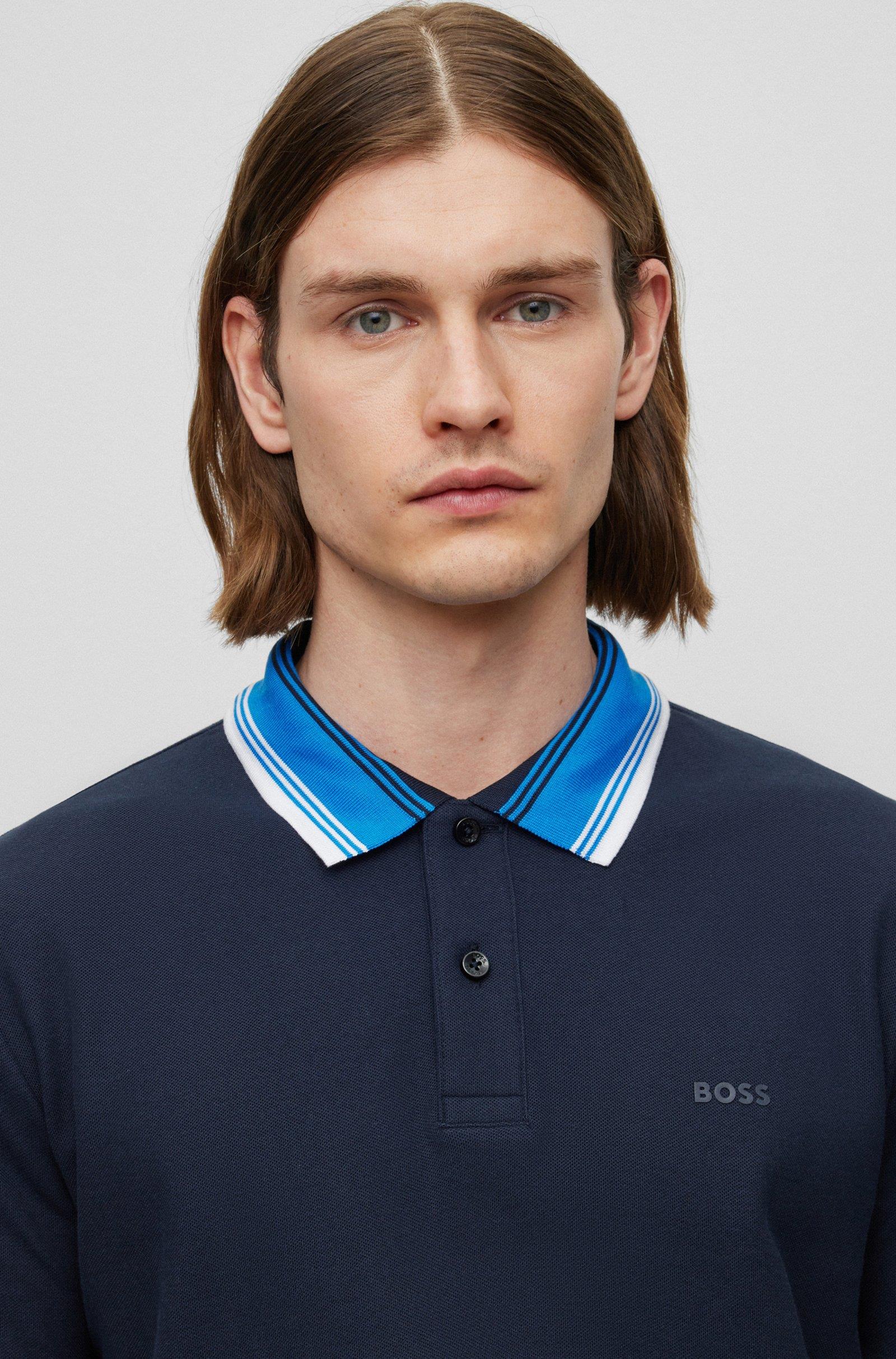 BOSS BOSS Erkek Pamuklu Polo Yaka Kısa Kollu Günlük Kullanım Lacivert Polo Yaka T-Shirt 50495709-404