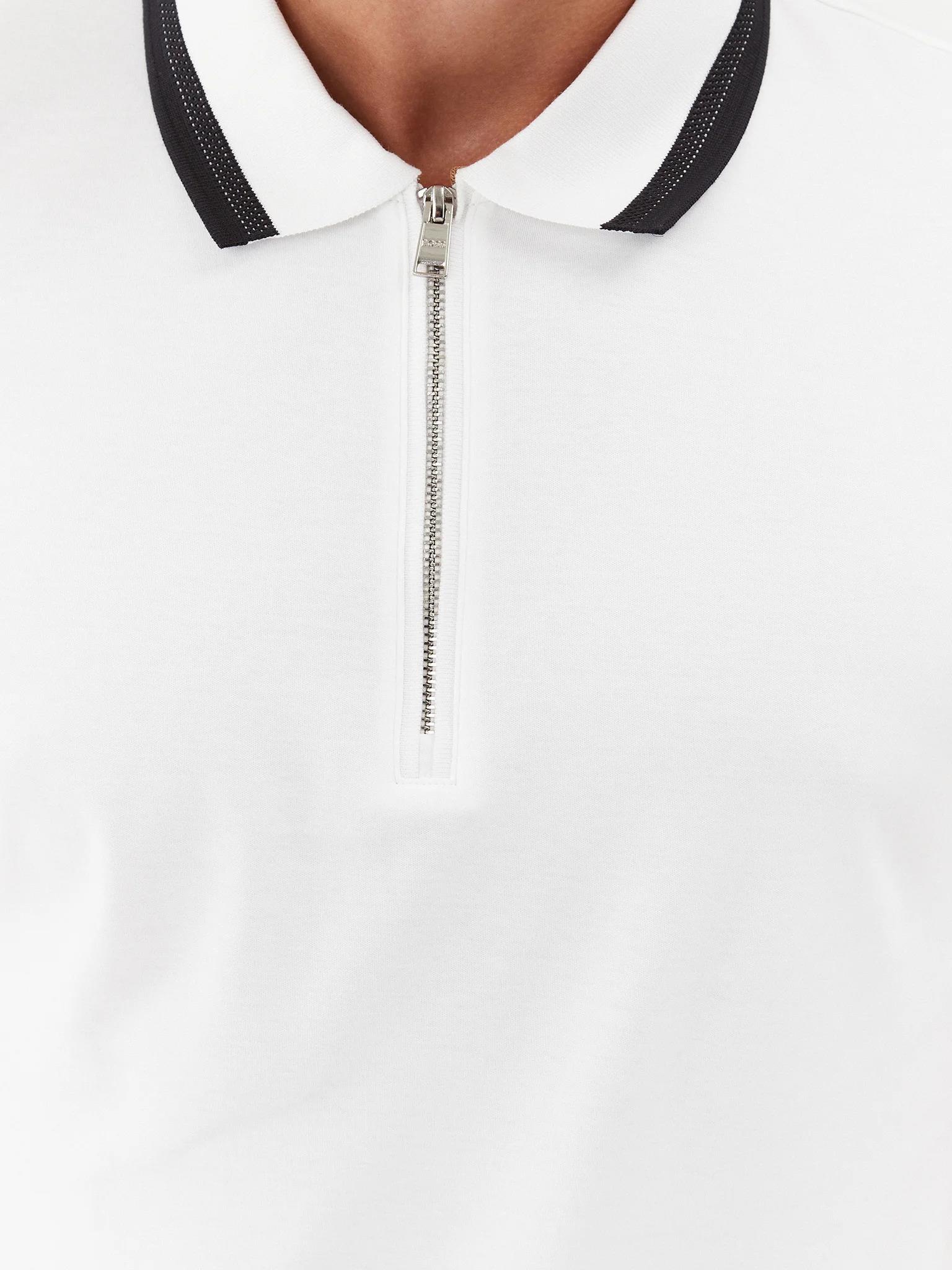 BOSS BOSS Erkek Pamuklu Polo Yaka Kısa Kollu Günlük Kullanım Beyaz Polo Yaka T-Shirt 50494662-100